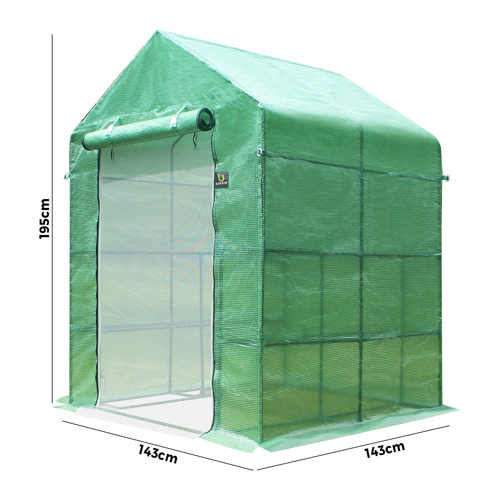 Livsip Greenhouse Walk in Tunnel Green House Garden Shed Storage Plant 1.4X1.4M - Sunyee