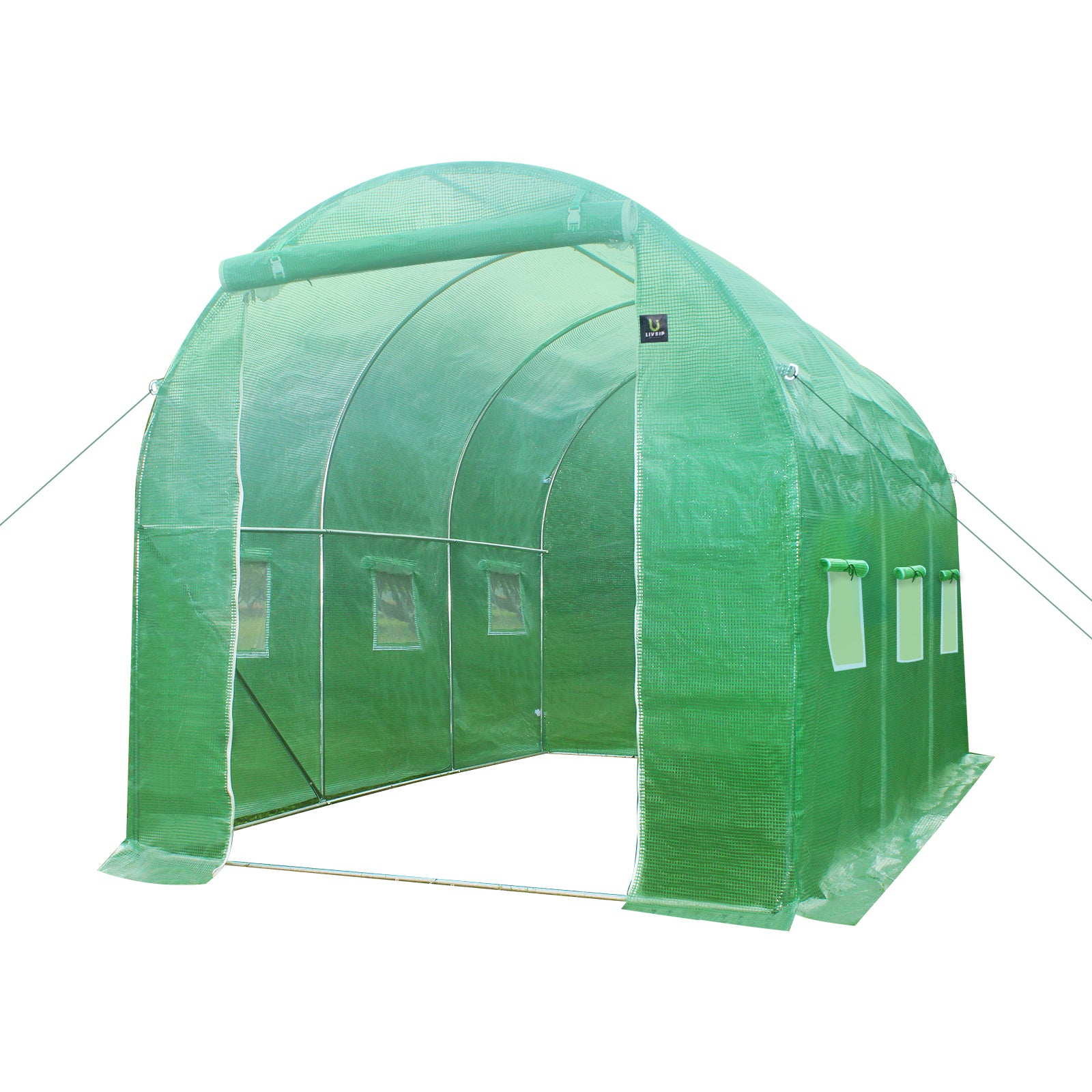 Livsip Greenhouse Walk in Garden Shed Green House 3X2X2M Plant Storage Lawn - Sunyee