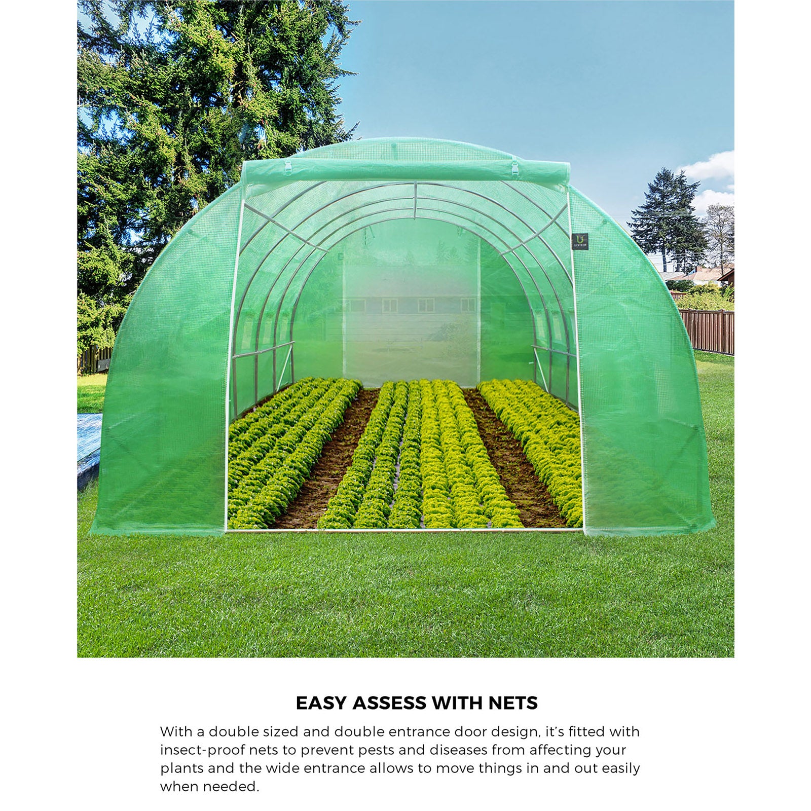 Livsip Greenhouse 6MX3M Walk in Green House Tunnel Plant Garden Shed Storage - Sunyee