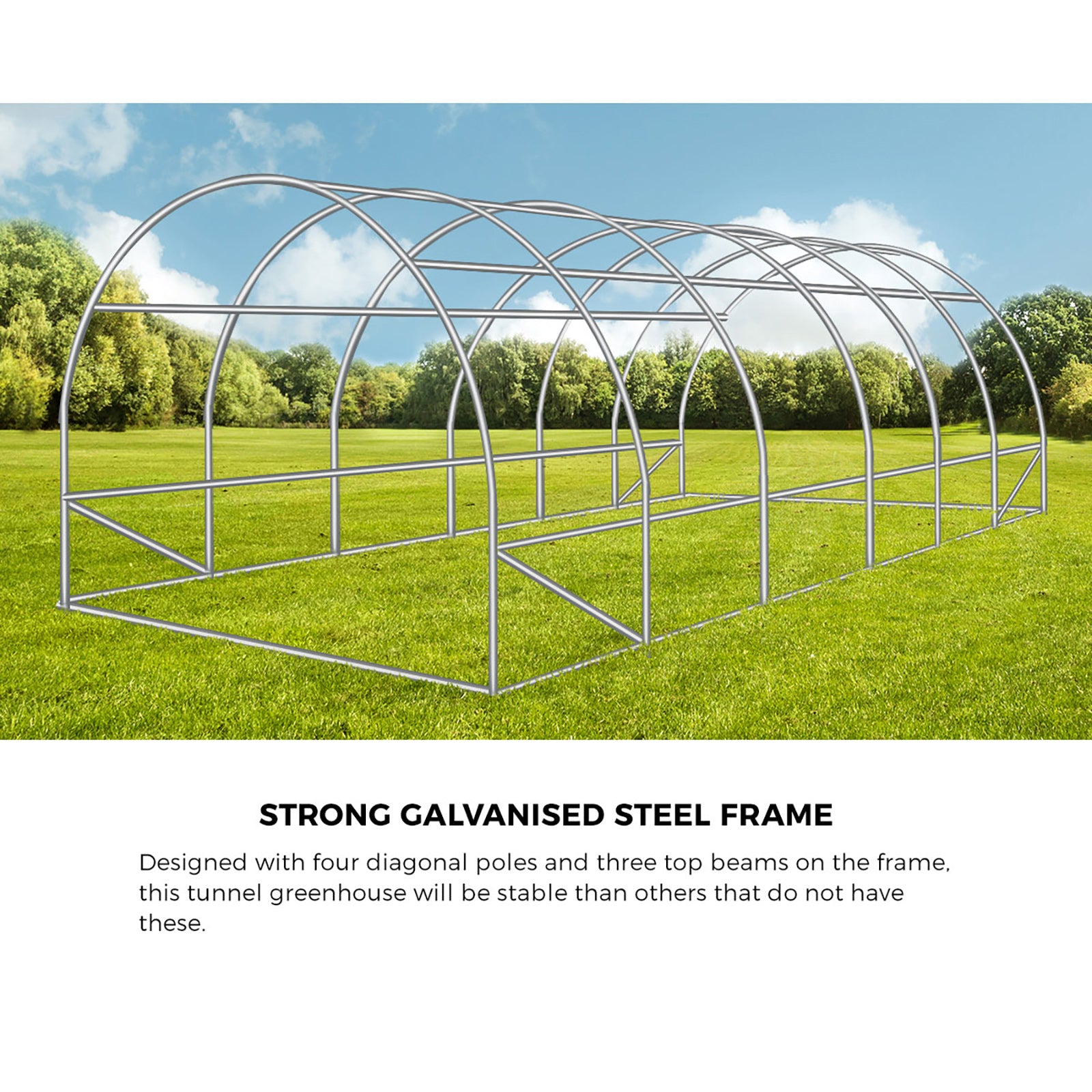 Livsip Greenhouse 6MX3M Walk in Green House Tunnel Plant Garden Shed Storage - Sunyee