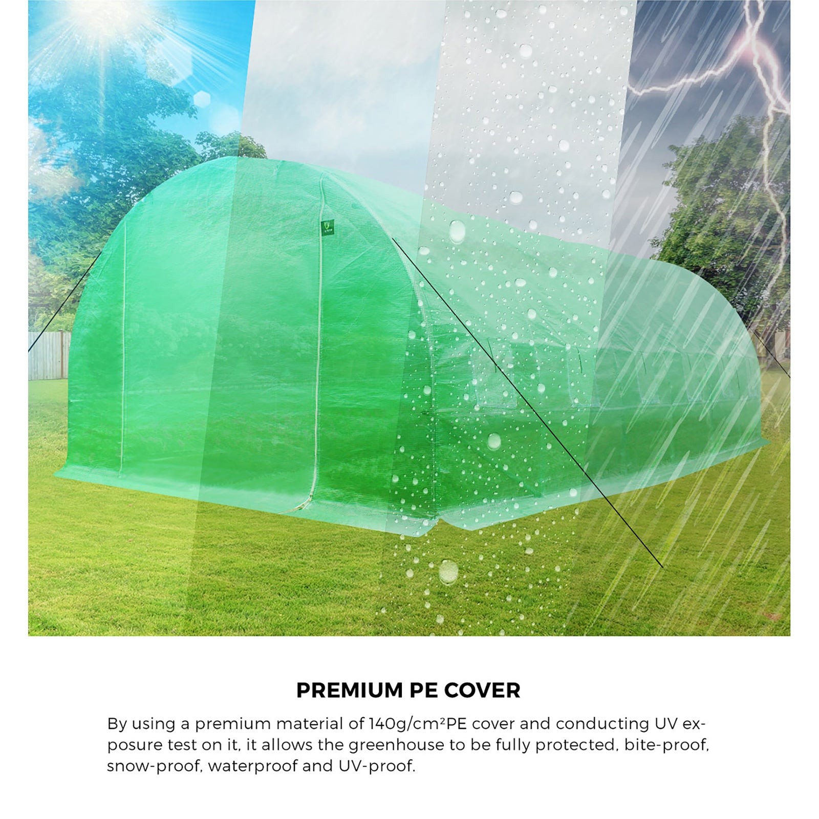 Livsip Greenhouse 6MX3M Walk in Green House Tunnel Plant Garden Shed Storage - Sunyee