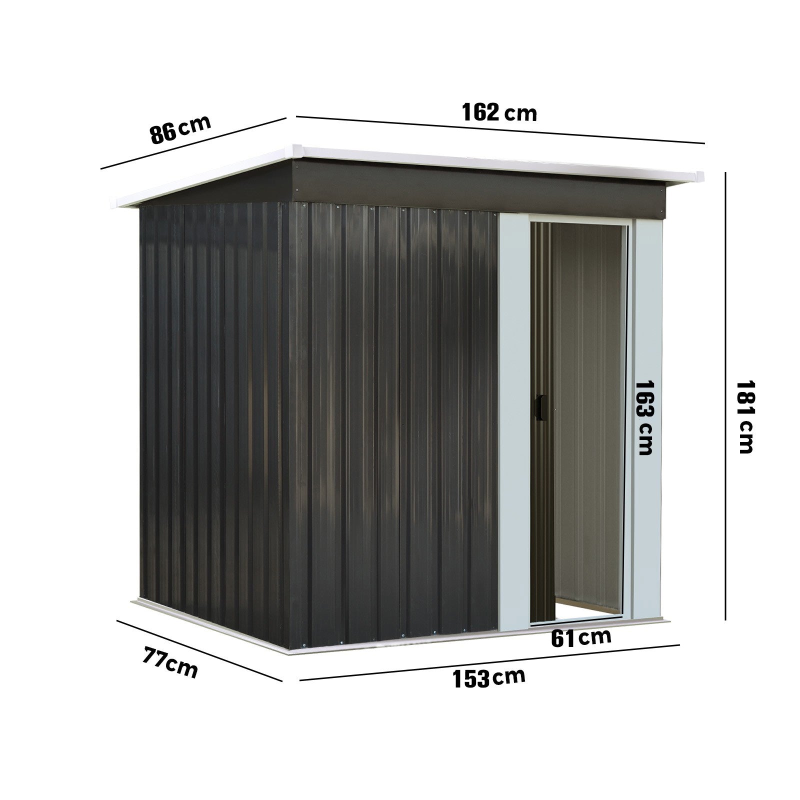 Livsip Garden Shed Outdoor Storage Sheds 1.62x0.86M Workshop Cabin Metal House - Sunyee
