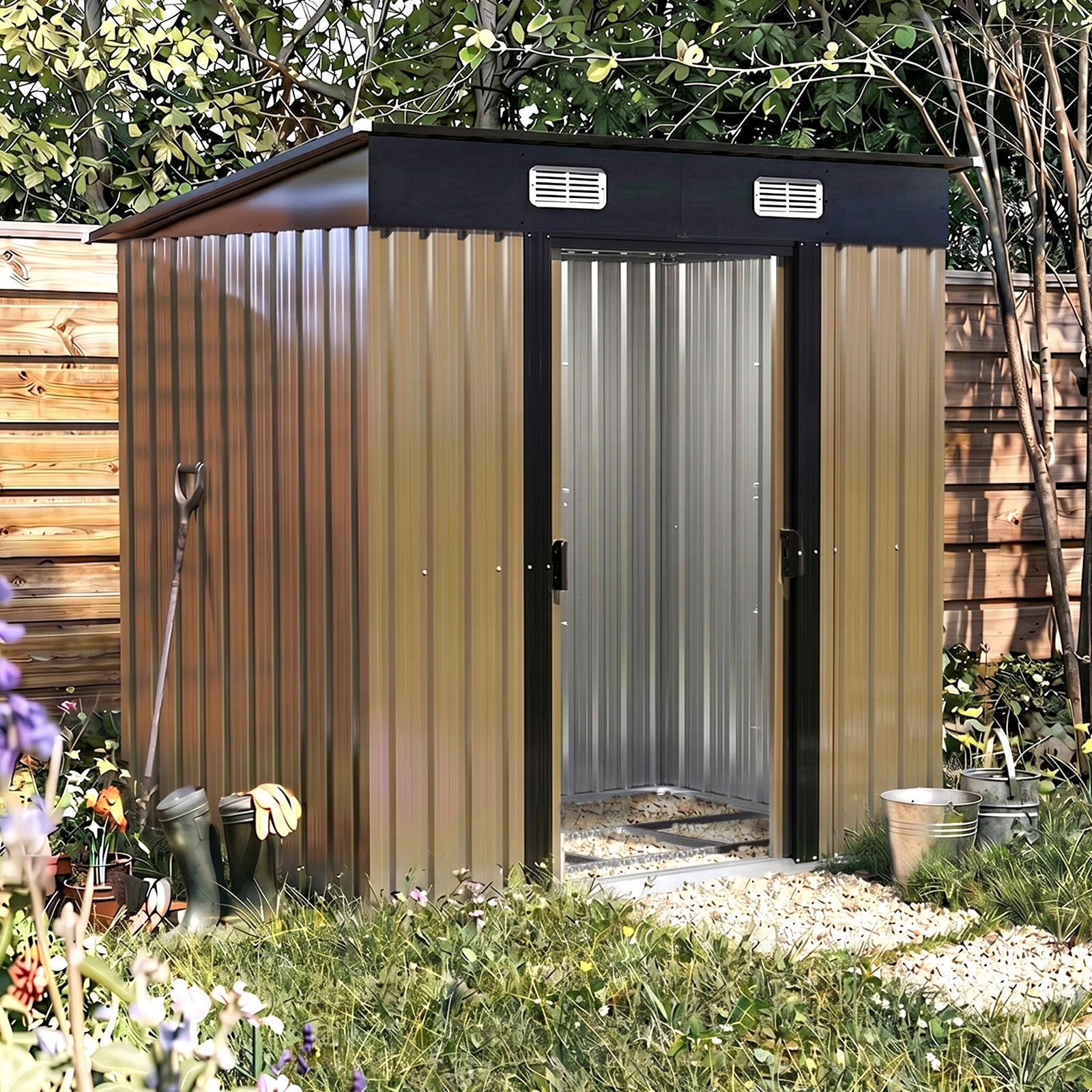 Livsip Garden Shed 1.94x1.21M Outdoor Storage Sheds With Base Workshop Shelter