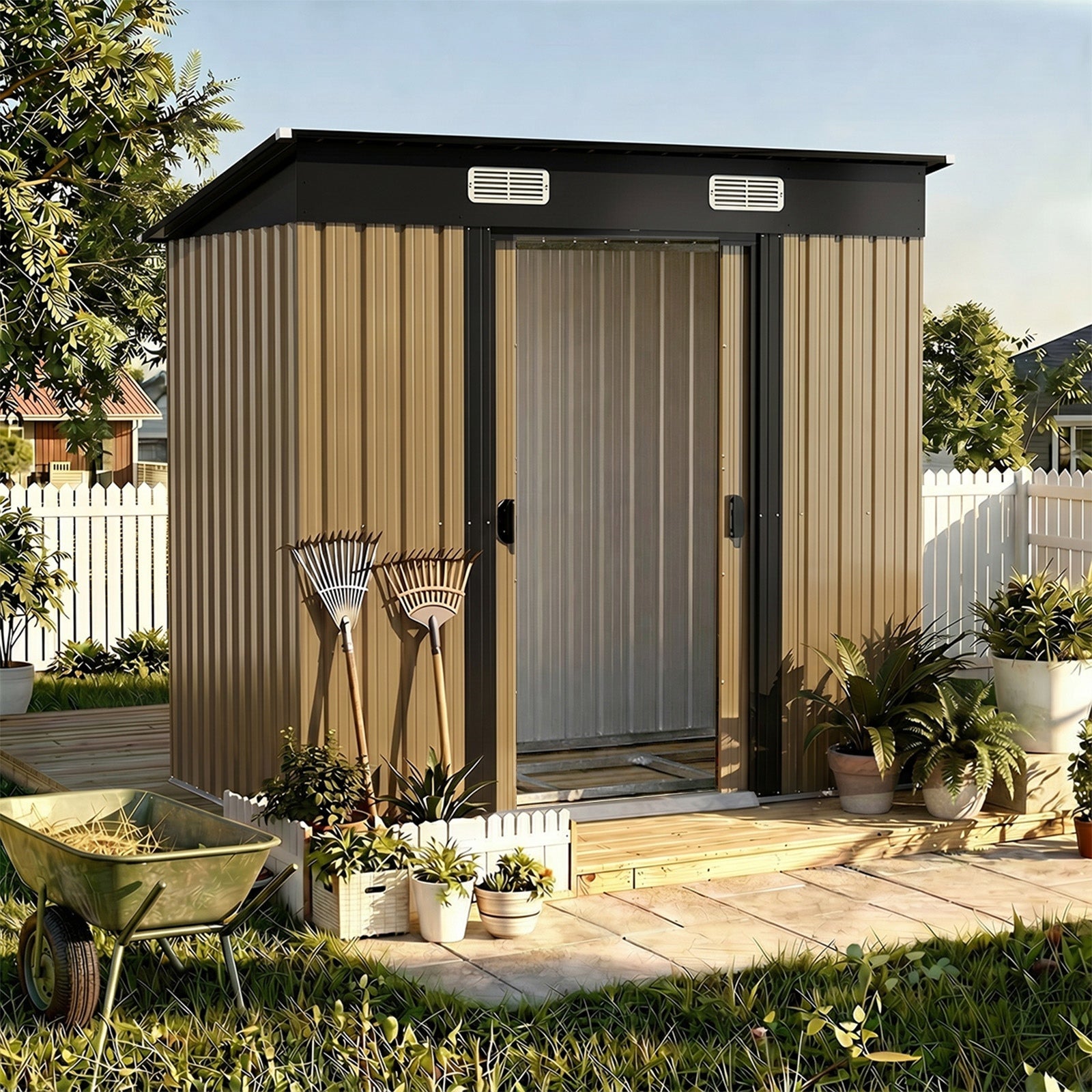 Livsip Garden Shed 1.94x1.21M Outdoor Storage Sheds With Base Workshop Shelter