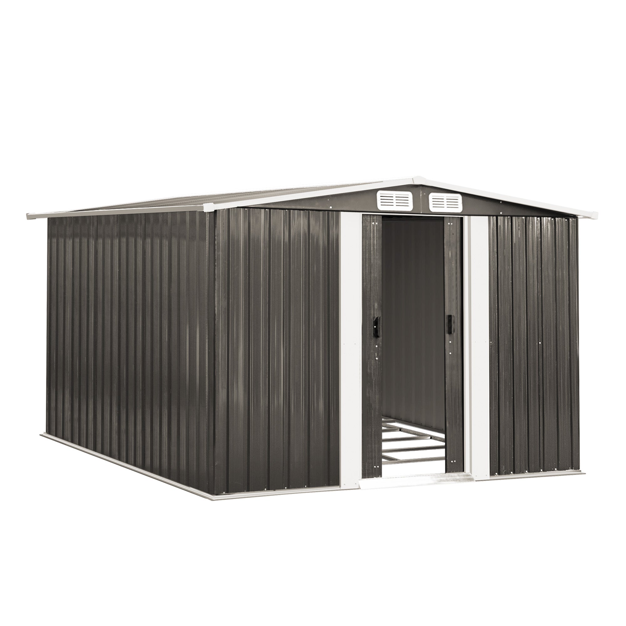 Livsip Garden Shed Outdoor Storage Sheds 2.57x2.05M Workshop Cabin Metal Base - Sunyee