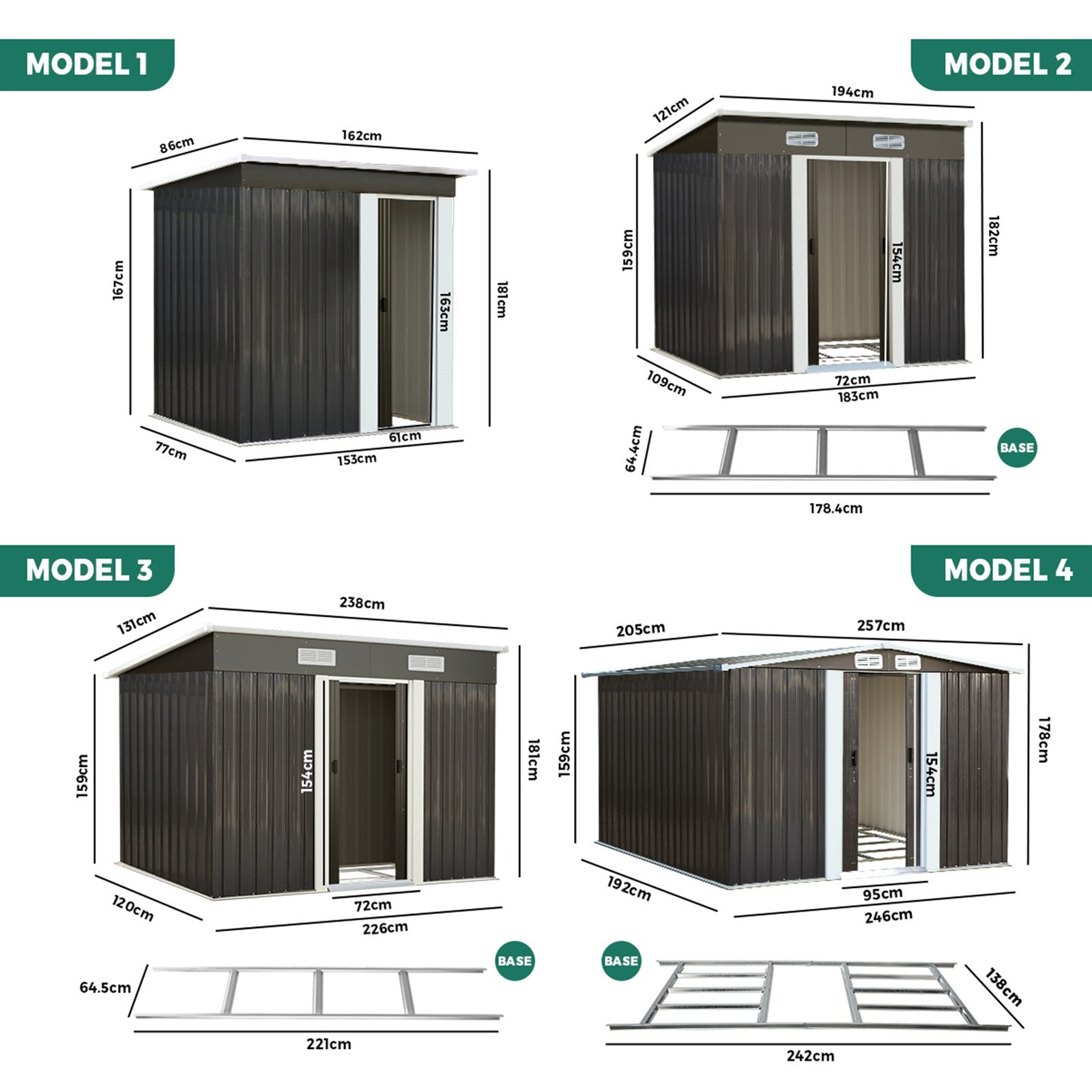 Livsip Garden Shed Sheds Outdoor Storage Workshop Cabin Garden Base Tool House - Sunyee