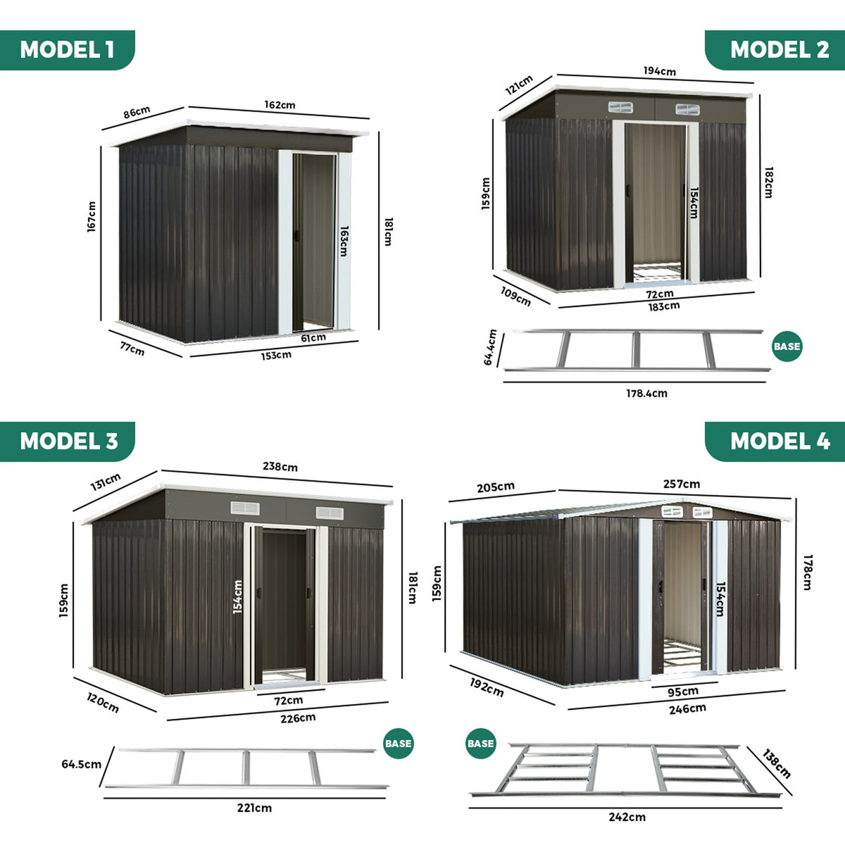 Livsip Garden Shed Sheds Outdoor Storage Workshop Cabin Garden Base Tool House - Sunyee