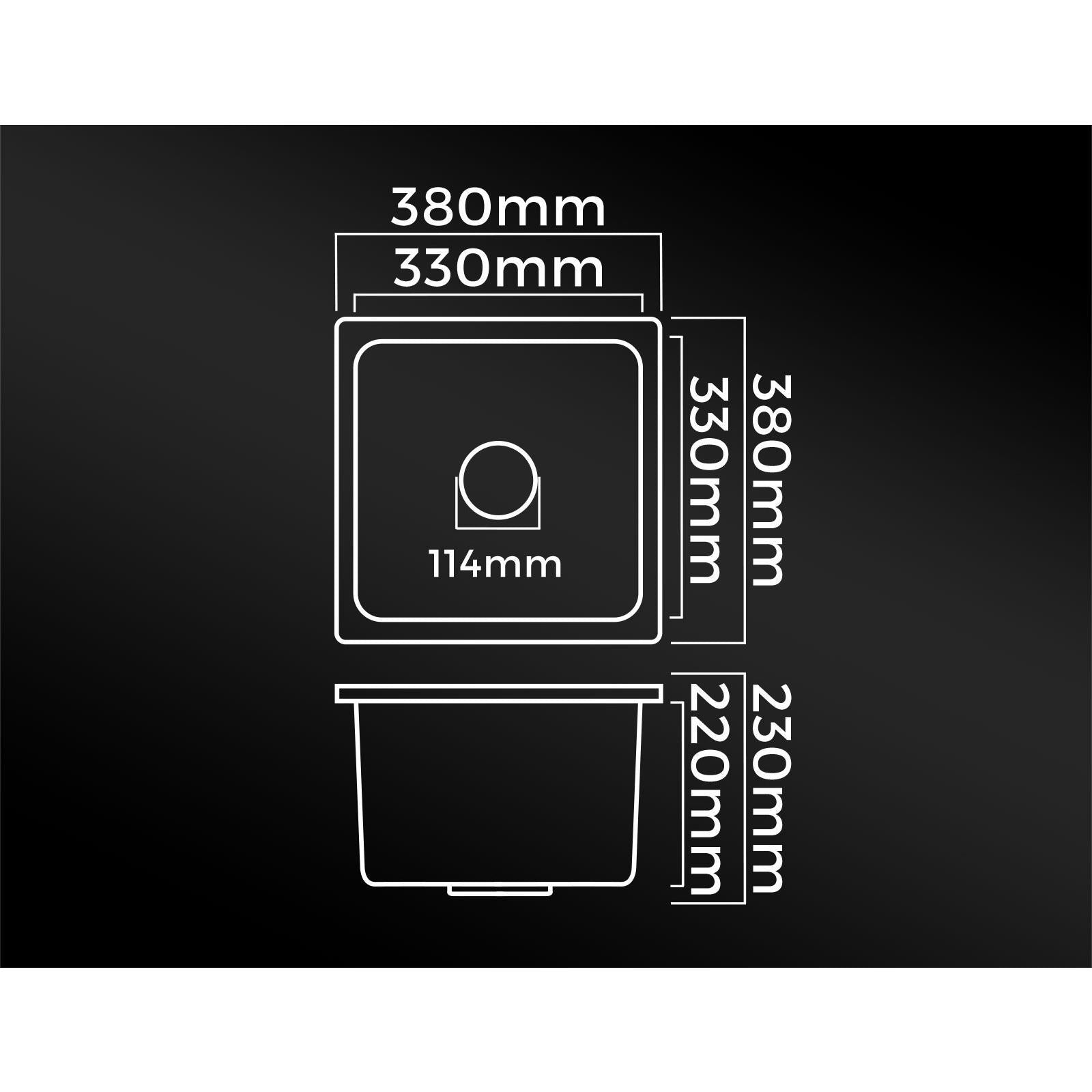 Welba Kitchen Sink 38x38cm Granite Stone Sink Laundry Basin Single Bowl White - Sunyee