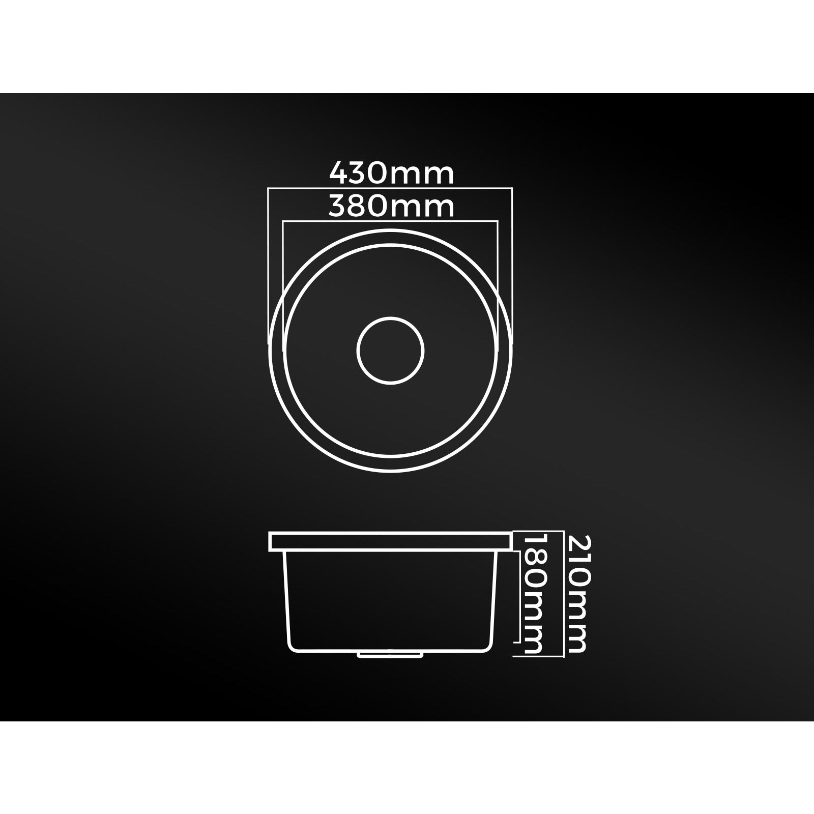 Welba Kitchen Granite Sink Stone Bathroom Basin Sink Single Bowl Under/Top Mount - Sunyee