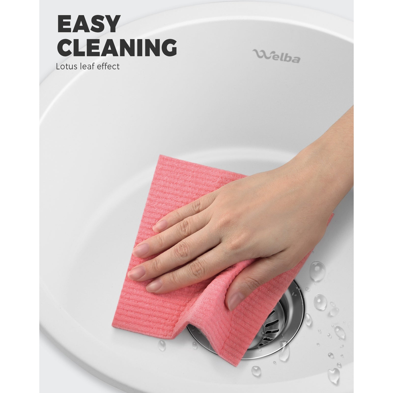 Welba Kitchen Granite Sink Stone Bathroom Basin Sink Single Bowl Under/Top Mount - Sunyee