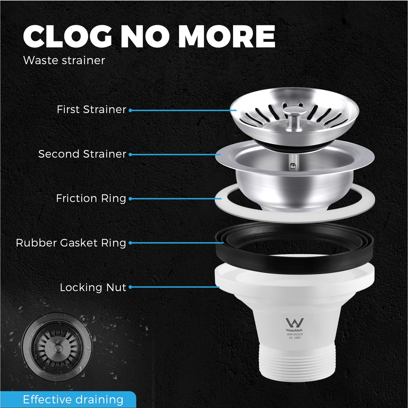 Welba Kitchen Granite Sink Stone Bathroom Basin Sink Single Bowl Under/Top Mount - Sunyee