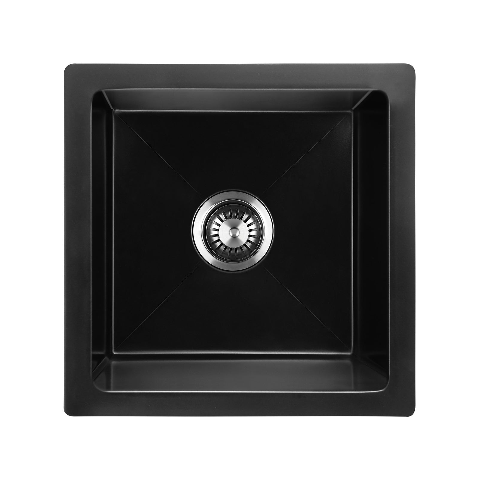 Welba Kitchen Sink Stone Sink Granite Laundry Basin Single Bowl 45cmx45cm Black - Sunyee