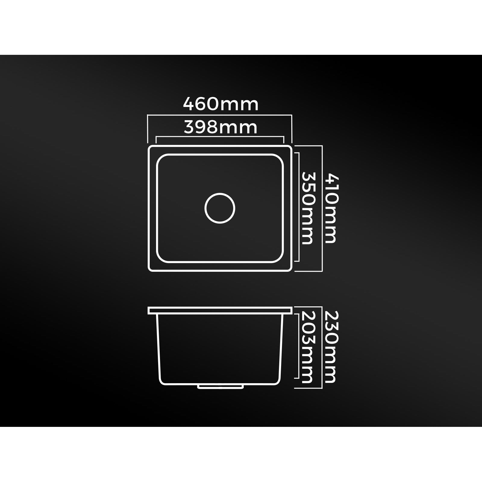 Welba Granite Stone Kitchen Bathroom Laundry Sink Under/Top Mount Single Bowl - Sunyee