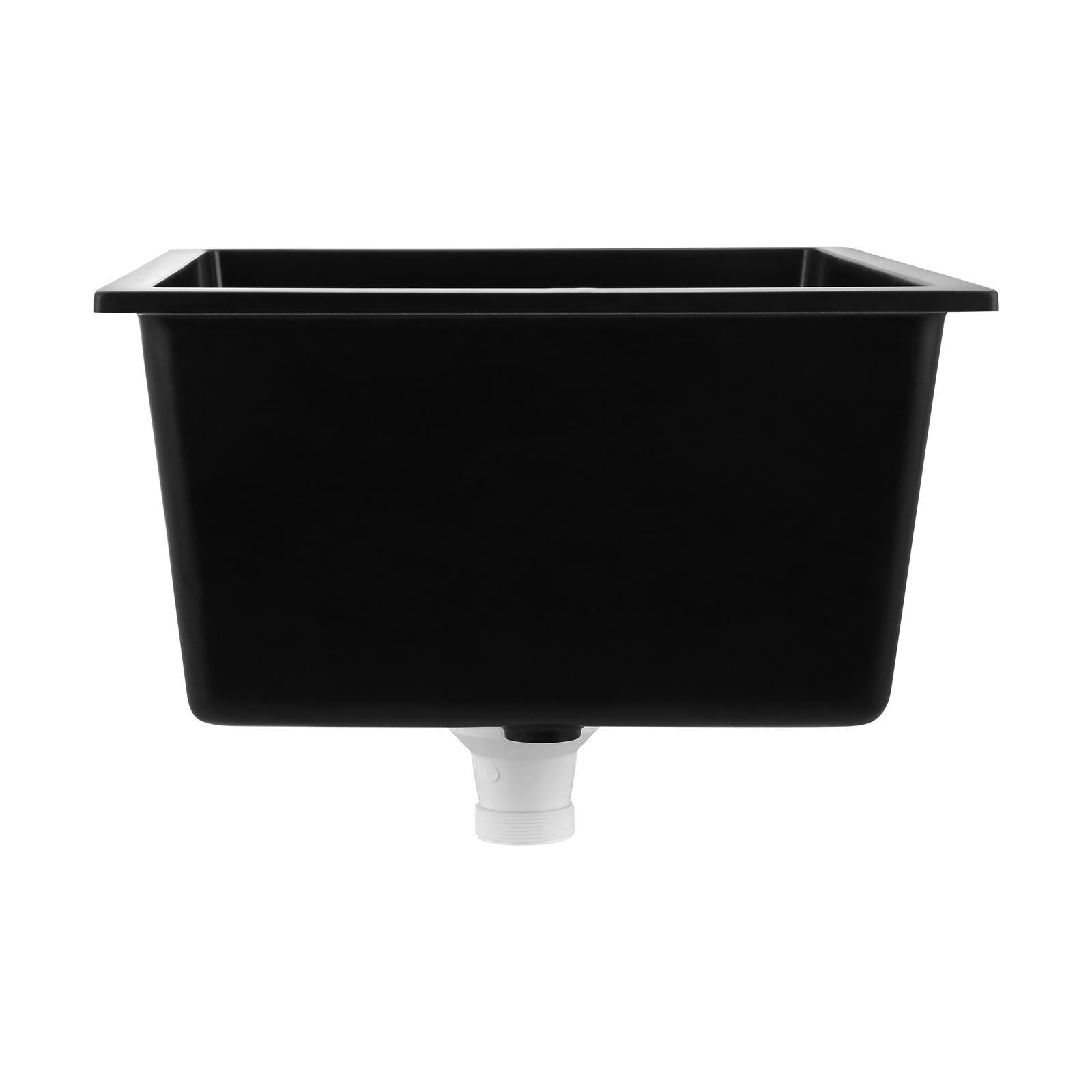 Welba Kitchen Sink 55x45cm Granite Stone Sink Laundry Basin Single Bowl Black - Sunyee