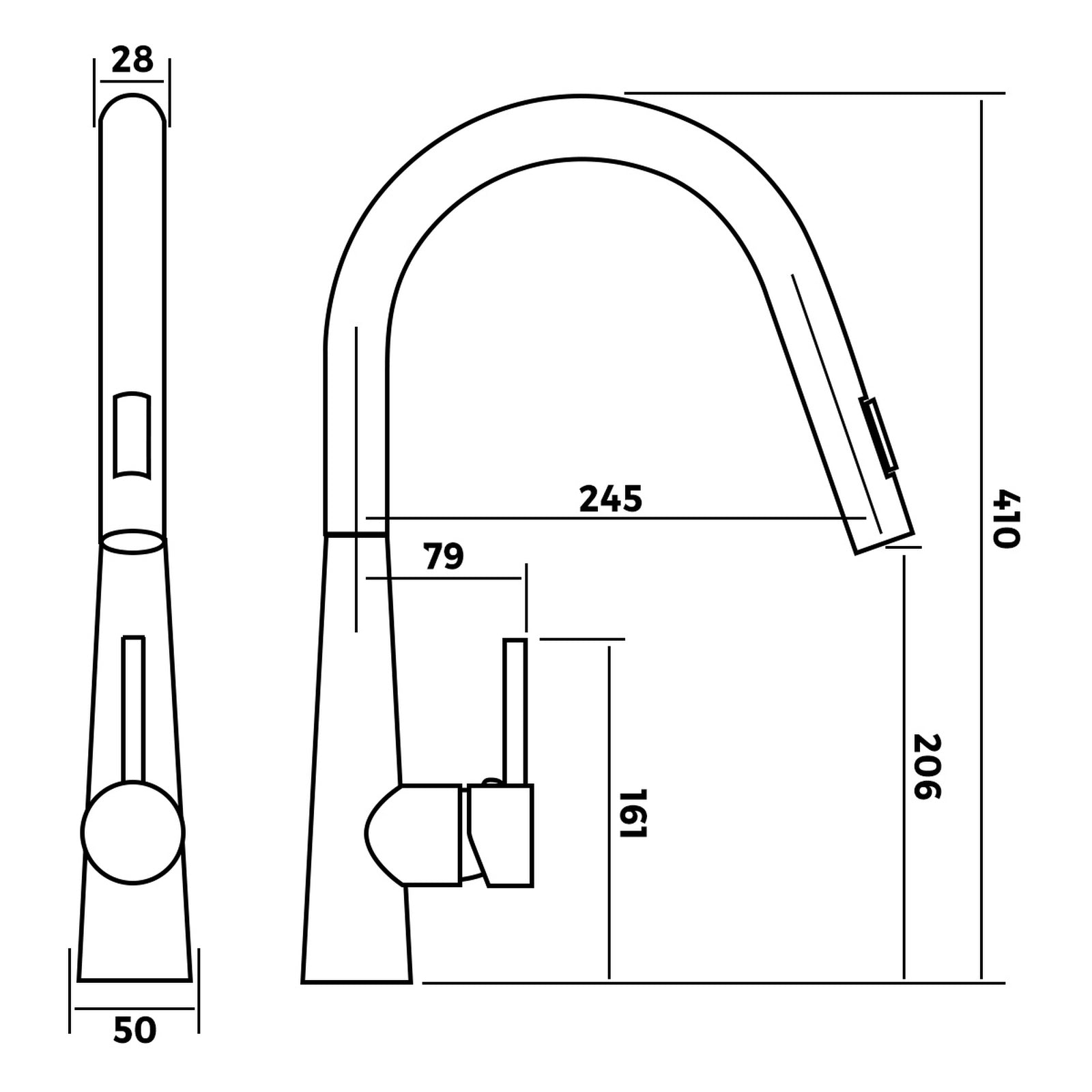 Welba Kitchen Sink with Mixer Tap 59cmx45cm Granite Stonk Single Bowl Black - Sunyee
