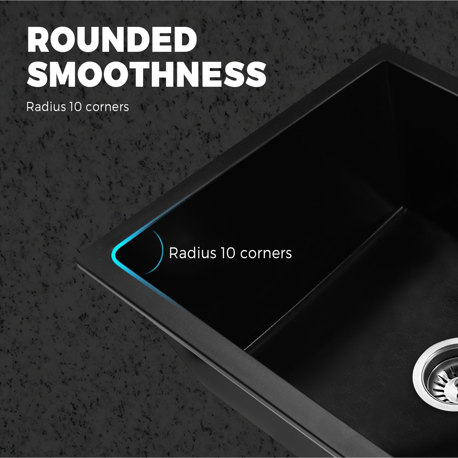 Welba Stone Granite Kitchen Sink Bathroom Basin Sink Under/Top Mount Single Bowl - Sunyee