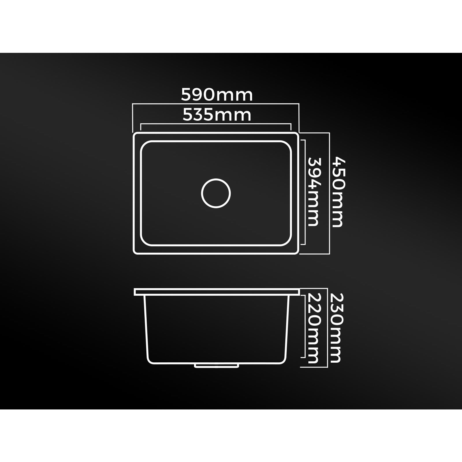 Welba Stone Granite Kitchen Sink Bathroom Basin Sink Under/Top Mount Single Bowl - Sunyee