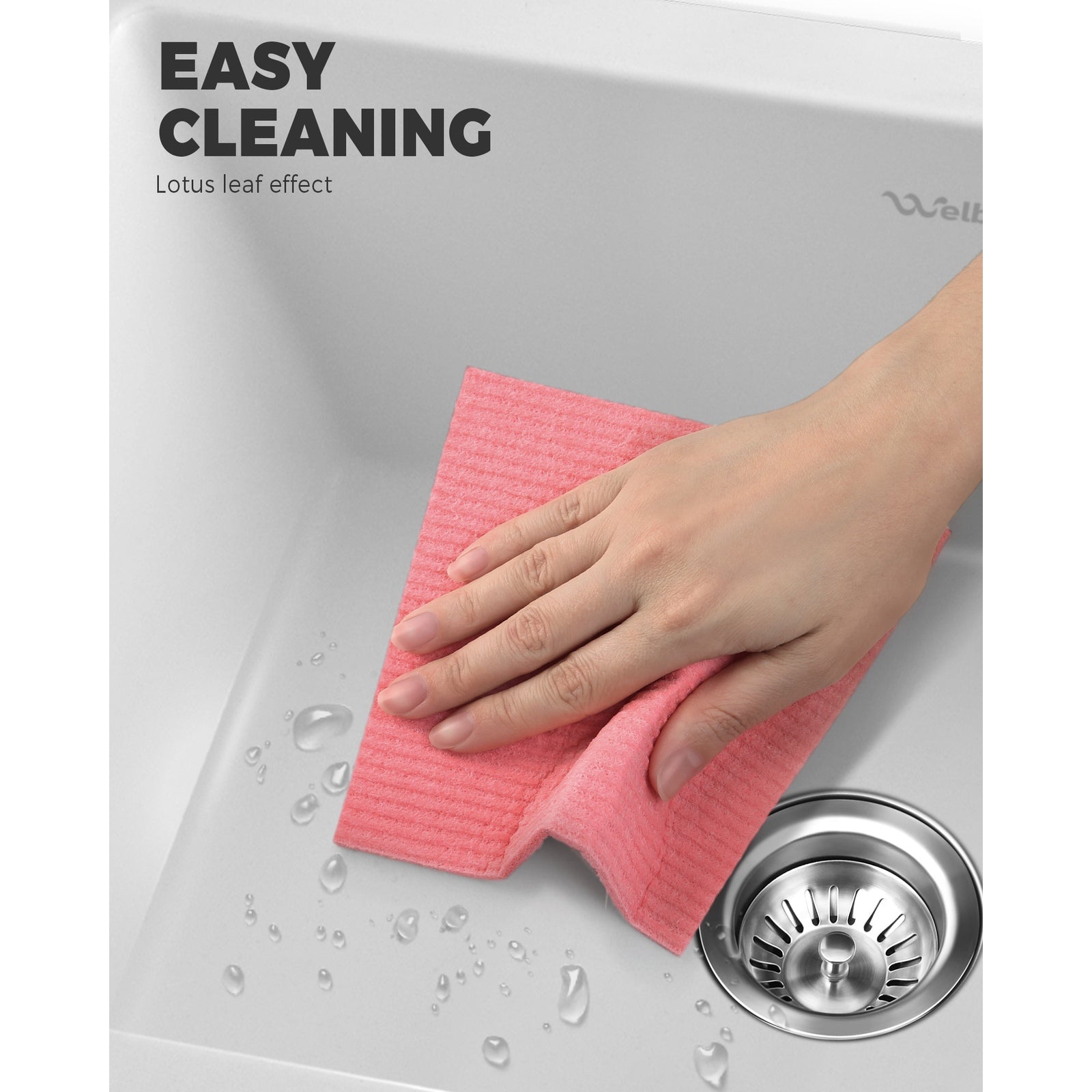 Welba Stone Granite Kitchen Sink Bathroom Basin Sink Under/Top Mount Single Bowl - Sunyee