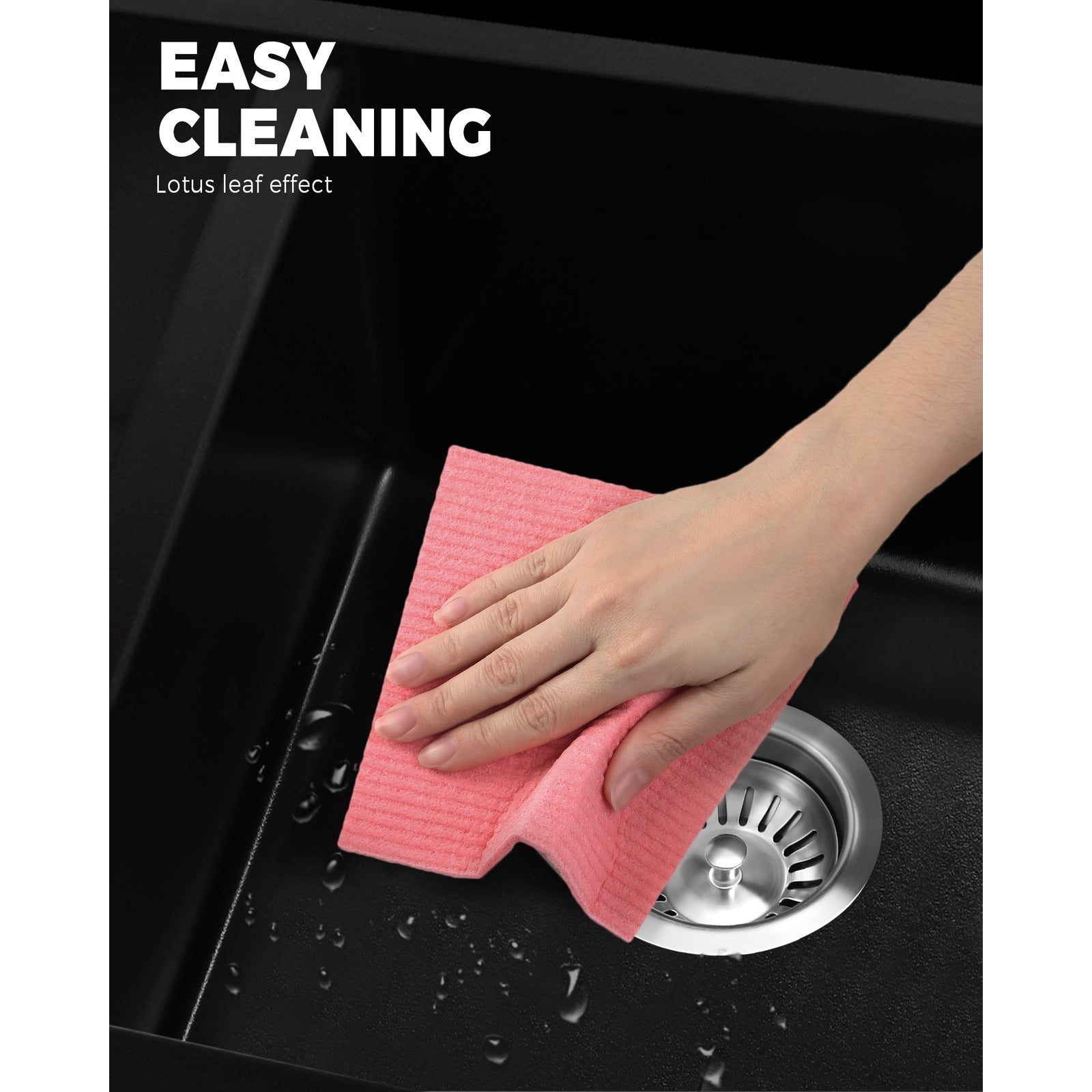 Welba Stone Granite Kitchen Sink Bathroom Basin Sink Under/Top Mount Double Bowl - Sunyee