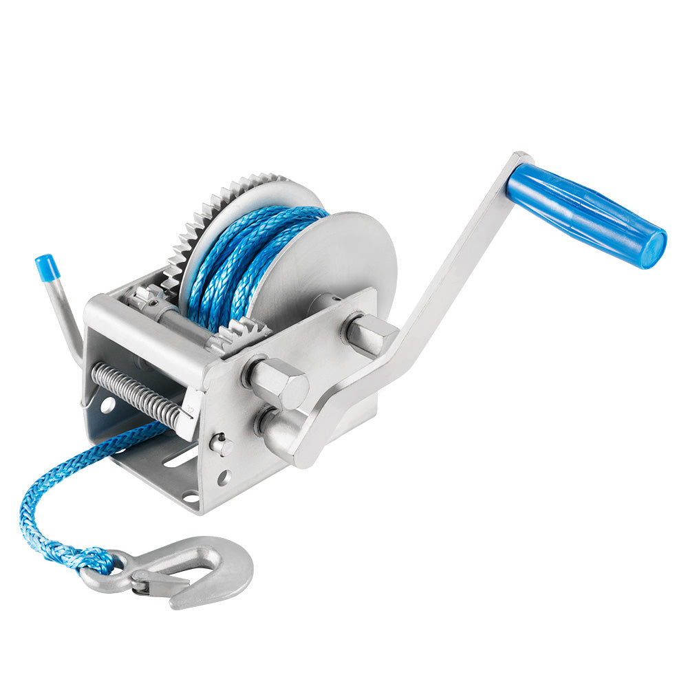 Hand Winch 2000KG/4410LBS 3 Speed Dyneema Synthetic Rope Boat Car Marine 10M - Sunyee
