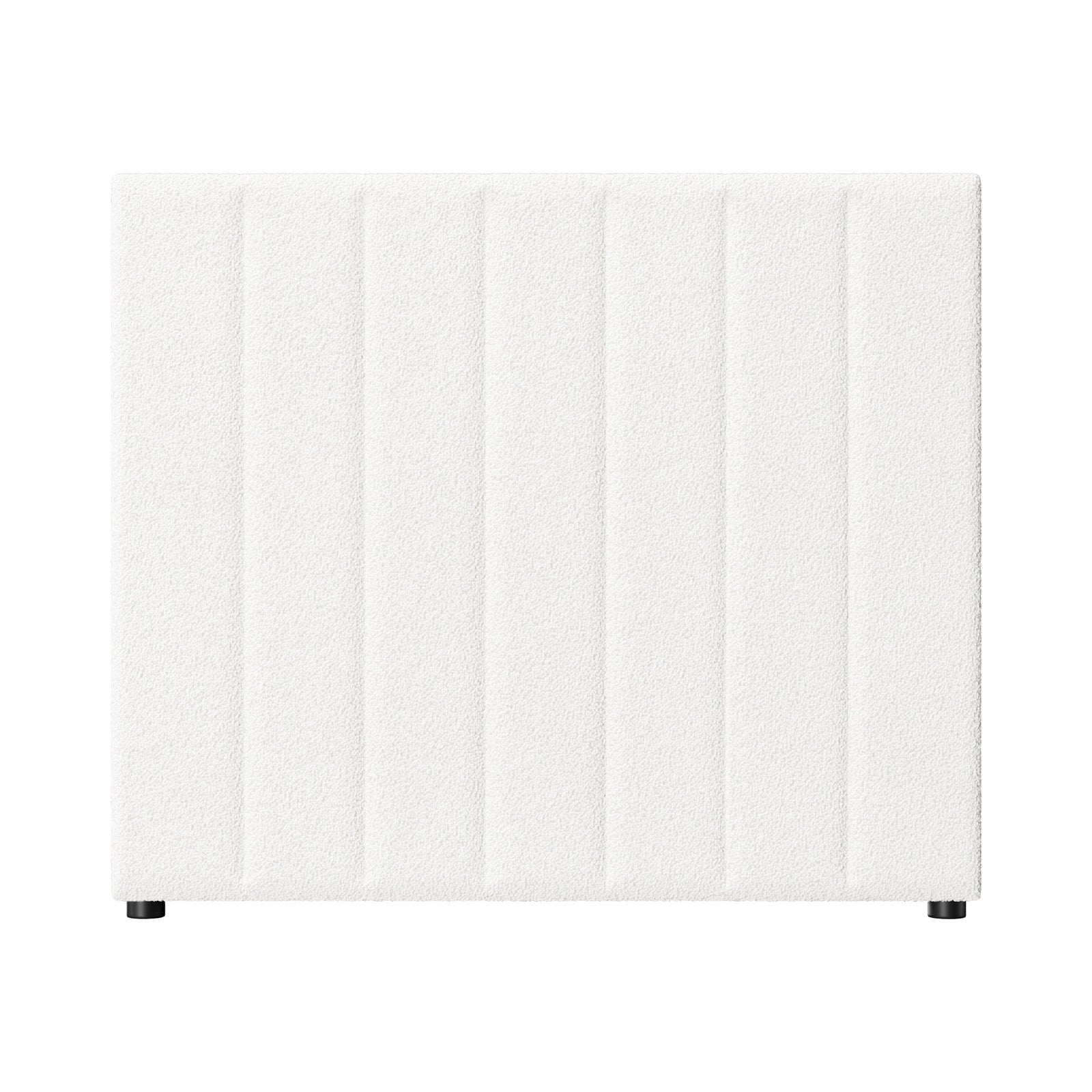Oikiture Bed Frame Headboard King Single Size Head Bedhead White Boucle - Sunyee