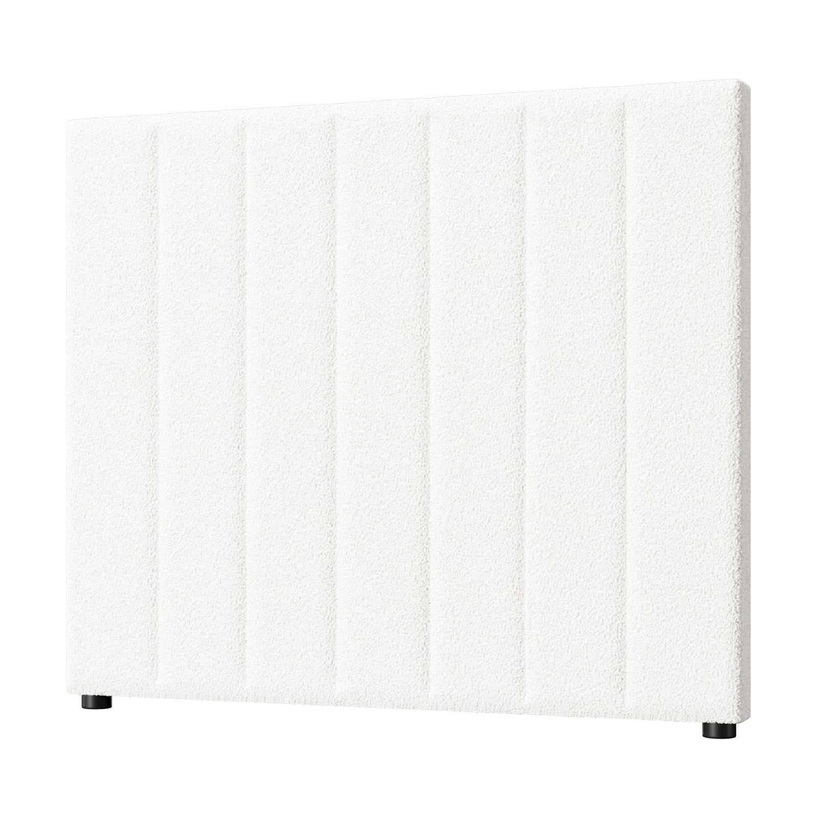 Oikiture Bed Frame Headboard King Single Size Head Bedhead White Boucle - Sunyee