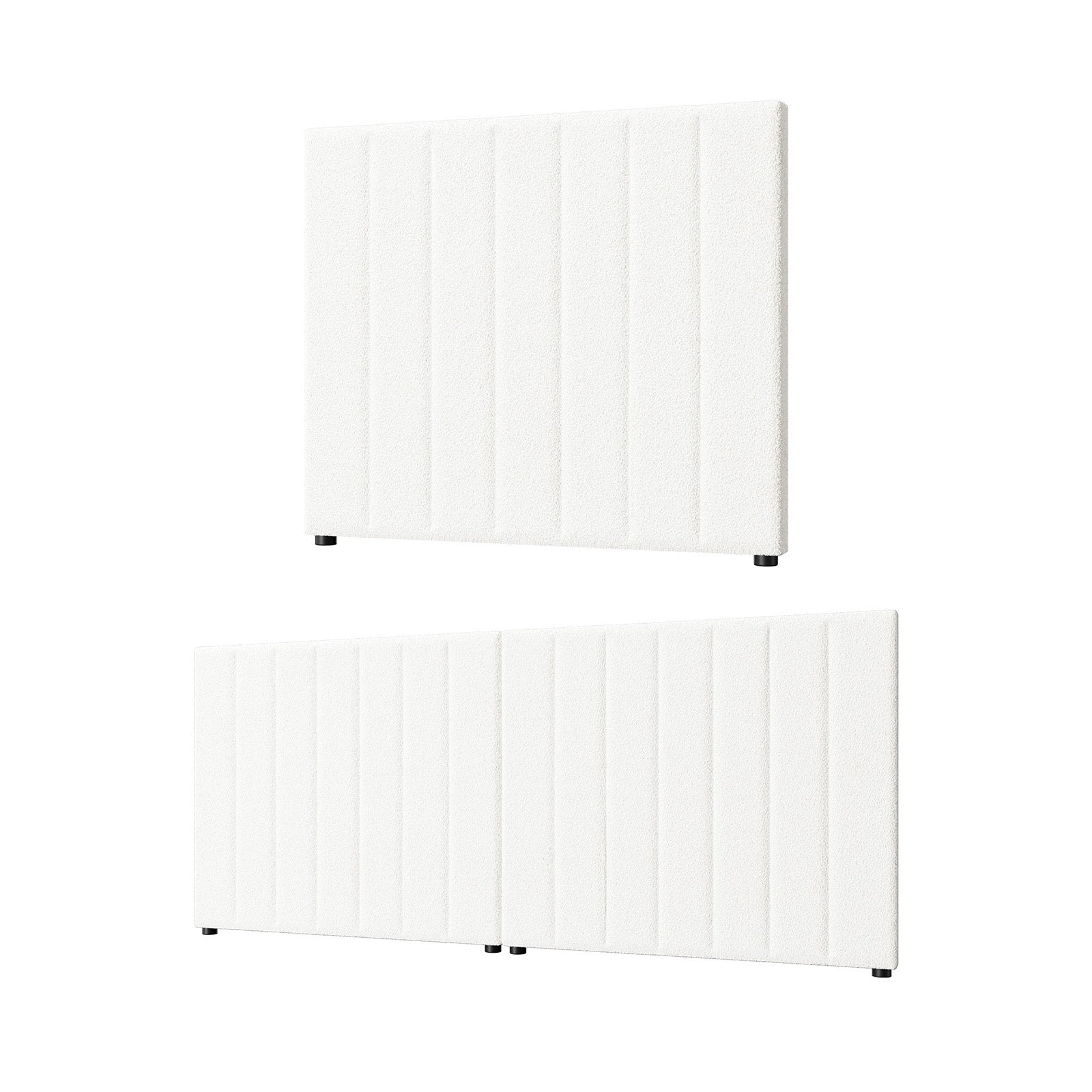 Oikiture Headboard Queen Double King Single Bedhead Boucle Fabric White - Sunyee