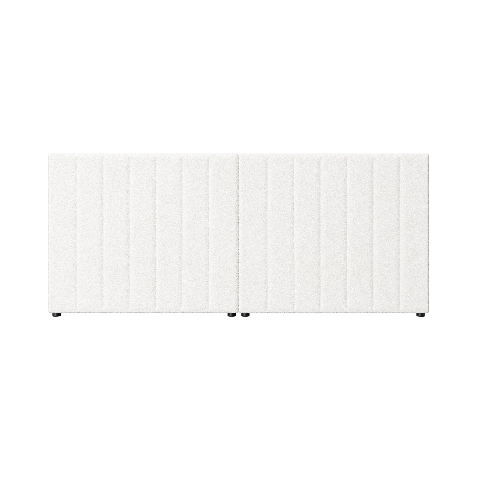 Oikiture Bed Frame Headboard Double Queen King Size Head Bedhead White Boucle - Sunyee