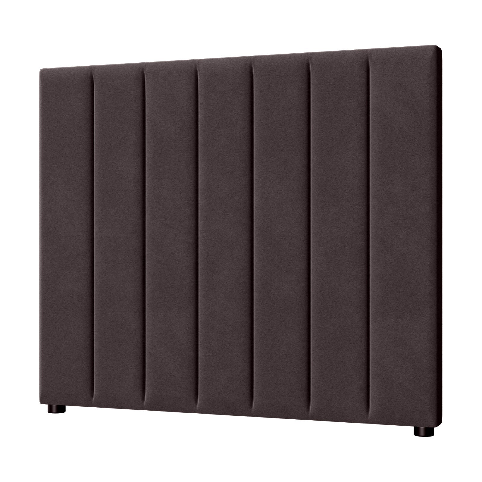 Oikiture Bed Frame Headboard King Single Size Head Bedhead Brown Velvet - Sunyee