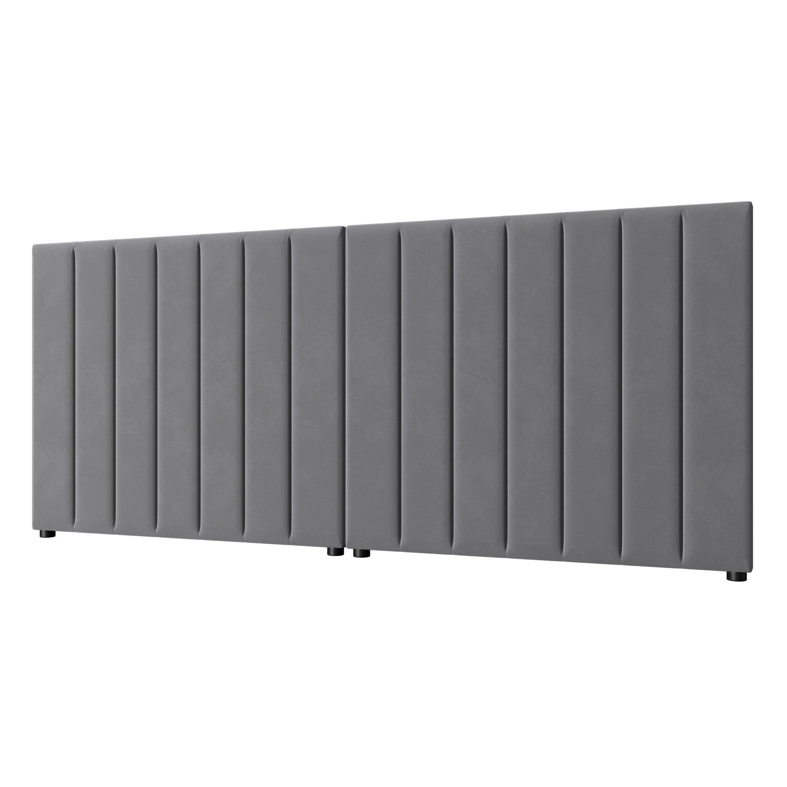 Oikiture Headboard Queen Double King Single Bedhead Velvet Fabric Grey - Sunyee