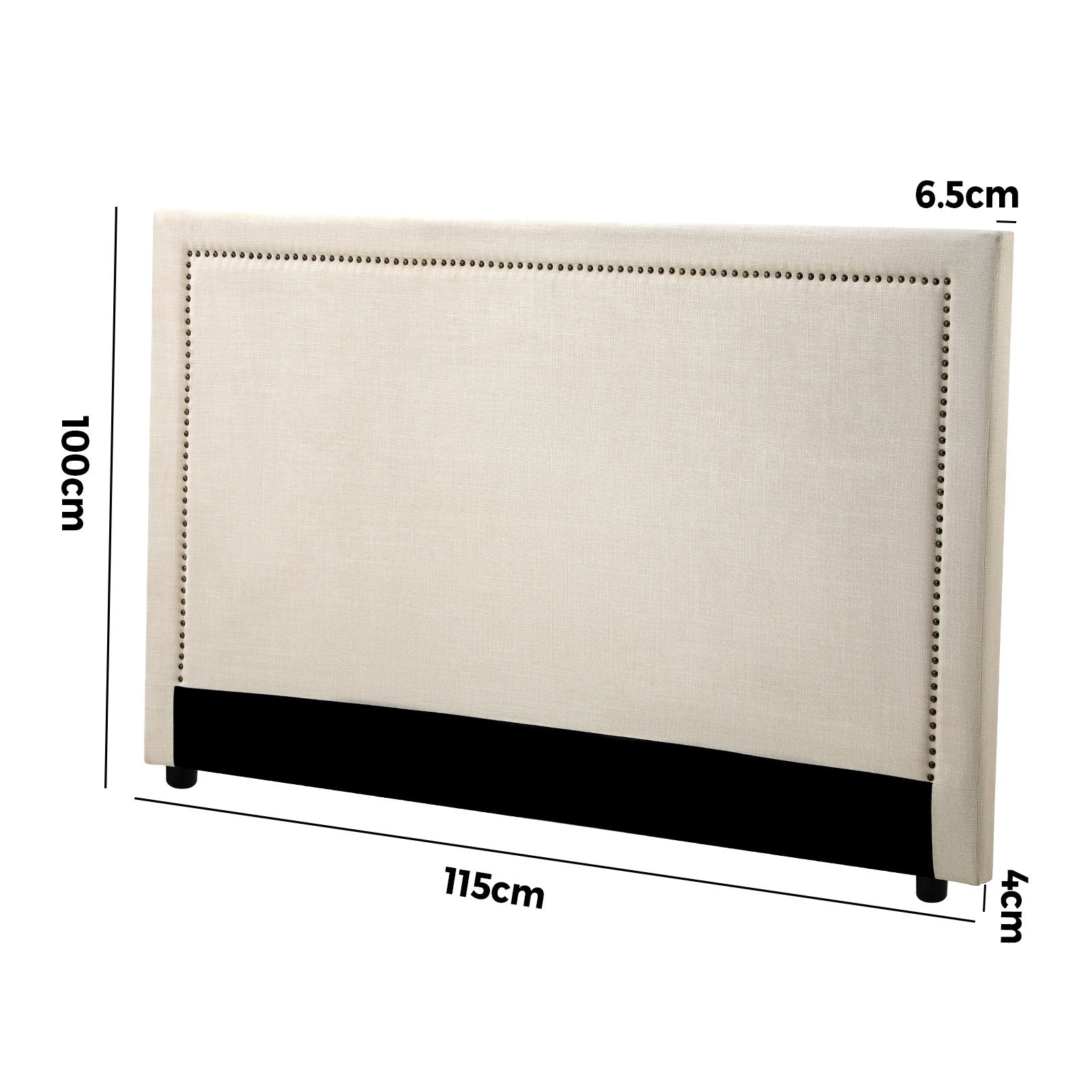 Oikiture King Single Bed Headboard Bedhead Bedroom Furniture - Beige - Sunyee