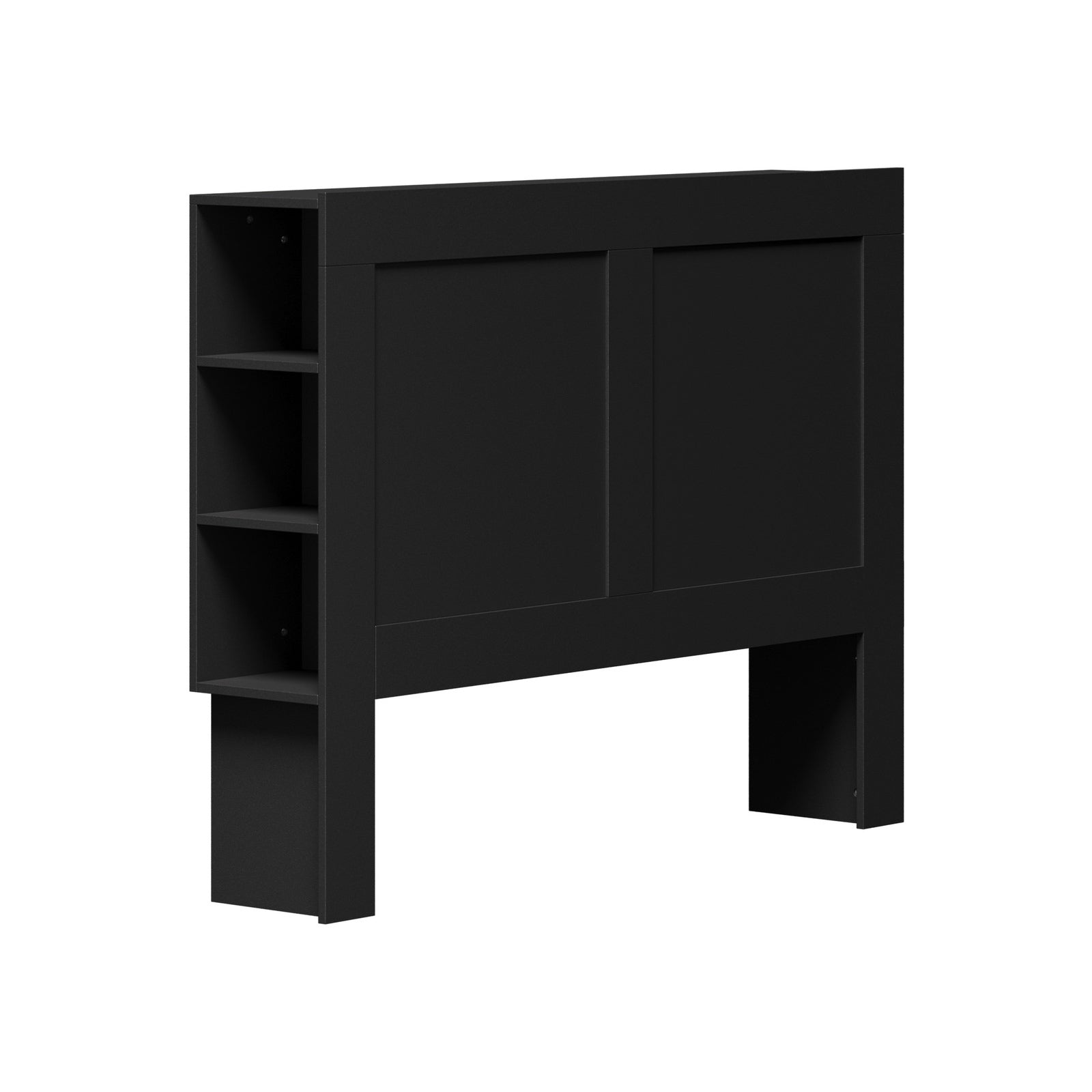 Oikiture Headboard Bed Head Queen Size Bedhead with Storage Shelves Black - Sunyee