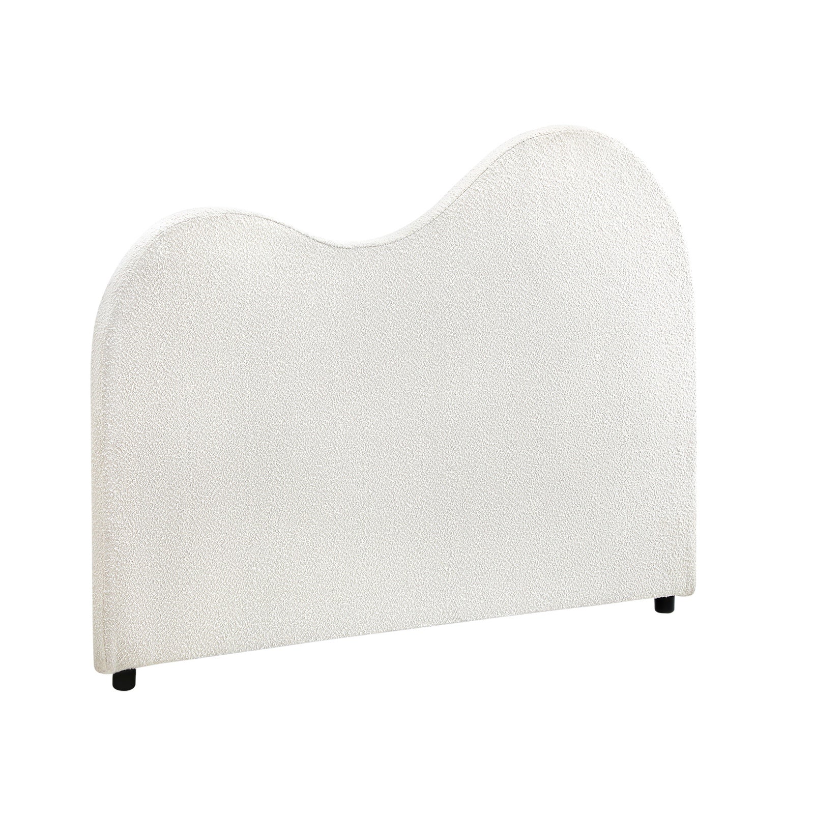 Oikiture Bed Head Double Size Headboard Bedhead Boucle Fabric White - Sunyee