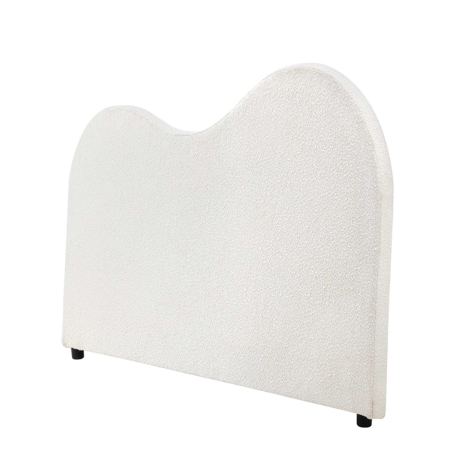Oikiture Bed Head Double Size Headboard Bedhead Boucle Fabric White - Sunyee