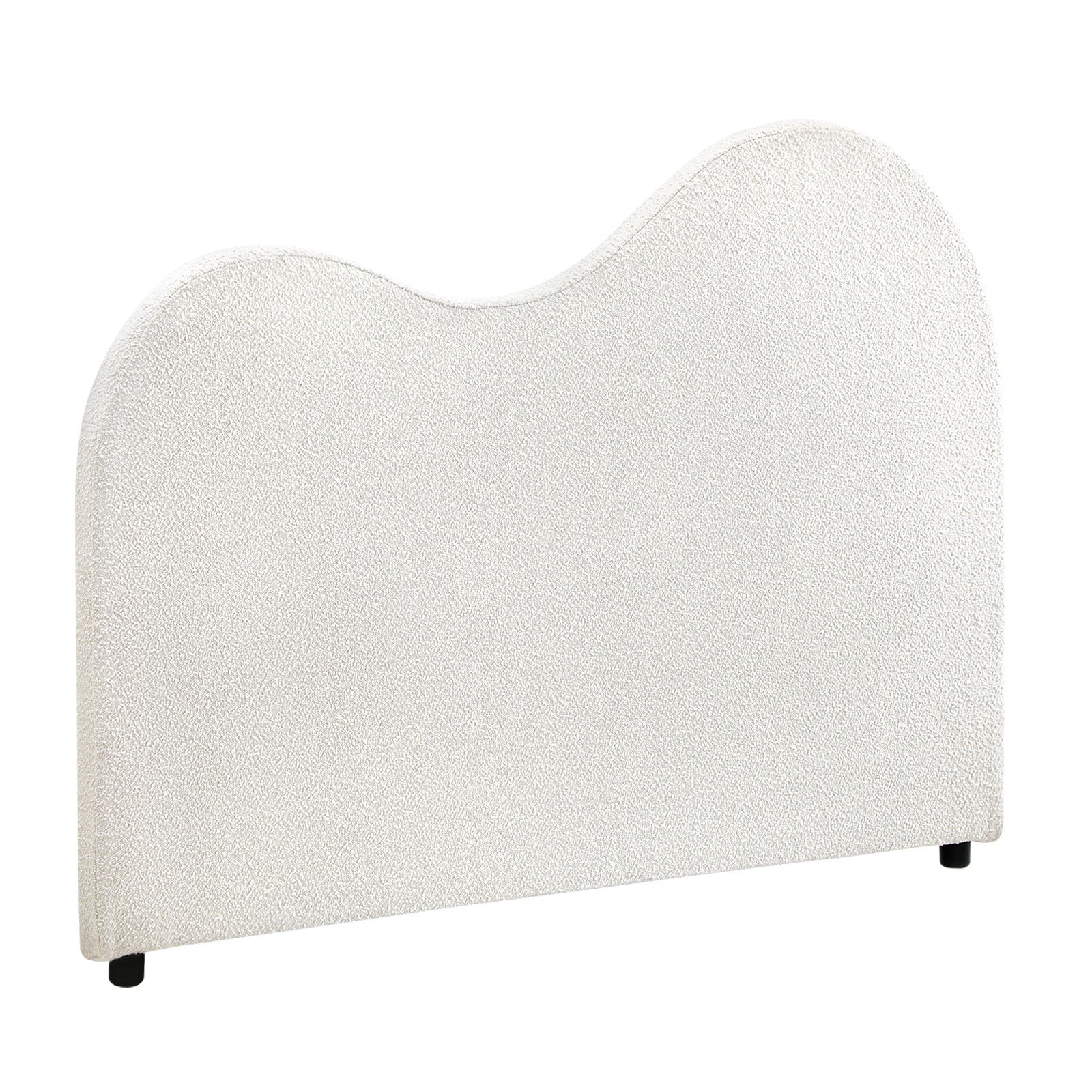 Oikiture Bed Head Double Size Headboard Bedhead Boucle Fabric White - Sunyee