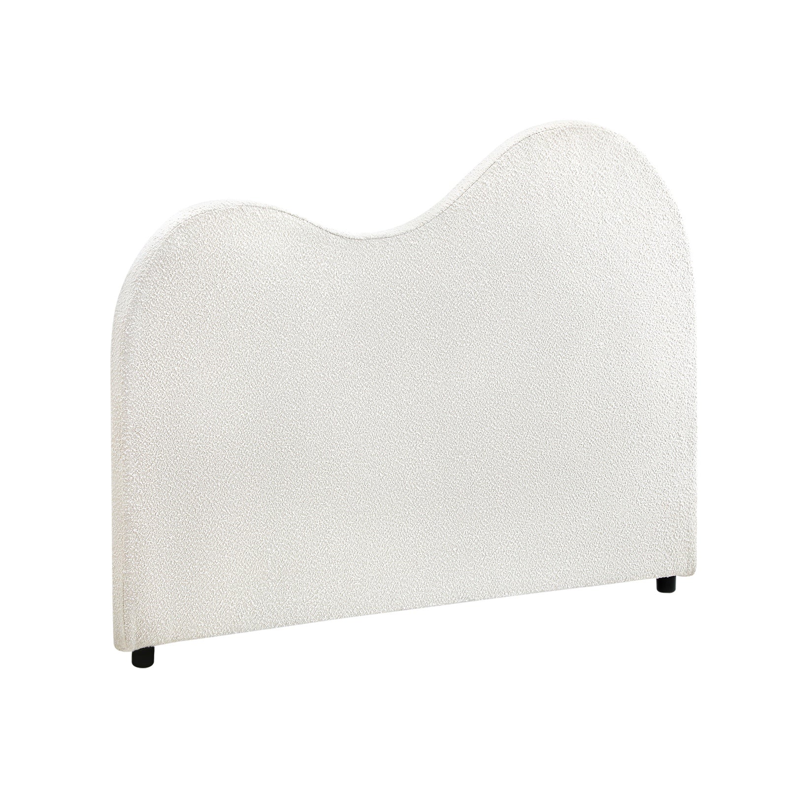 Oikiture Bed Head King Single Size Headboard Bedhead Boucle Fabric White - Sunyee