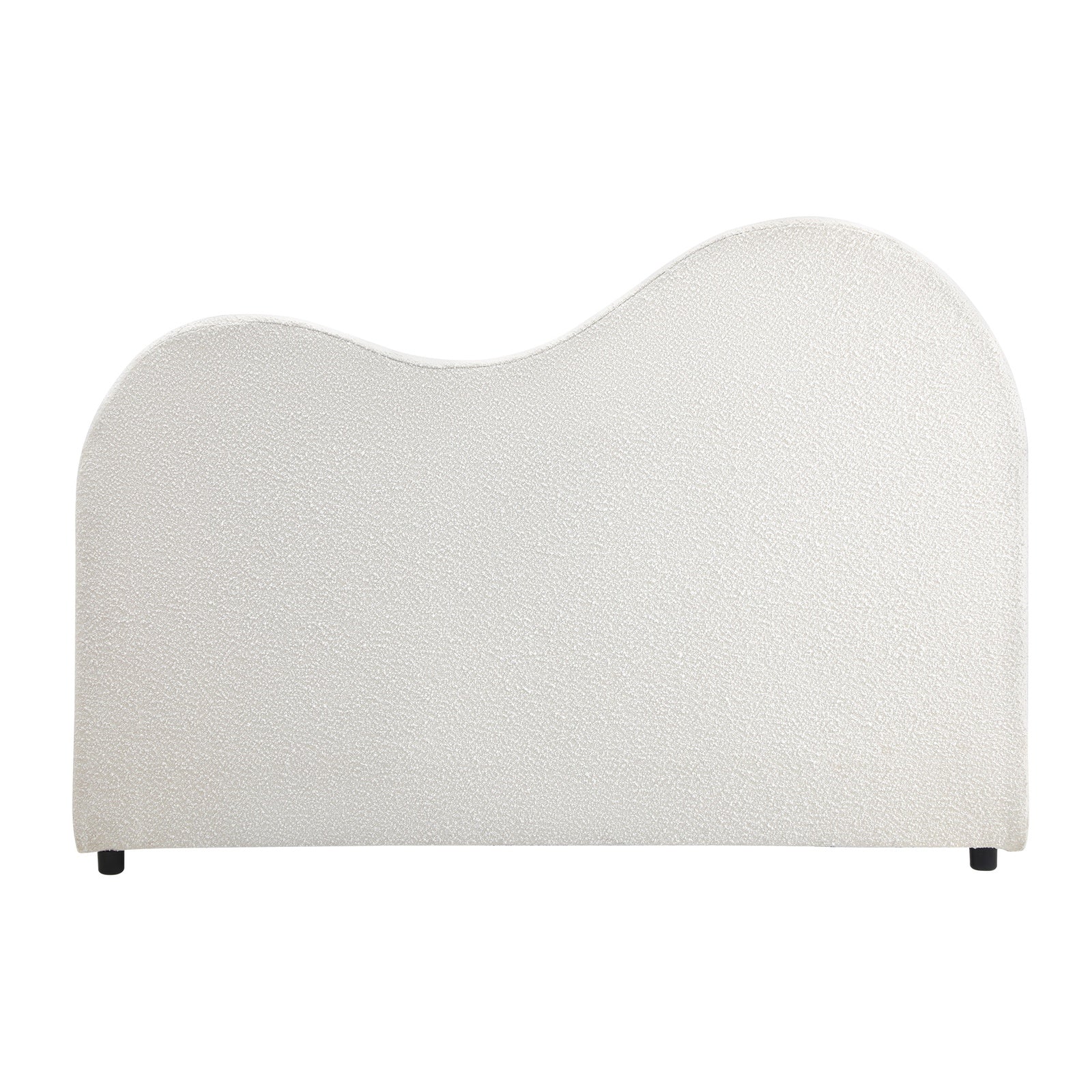 Oikiture Bed Head King Single Size Headboard Bedhead Boucle Fabric White - Sunyee