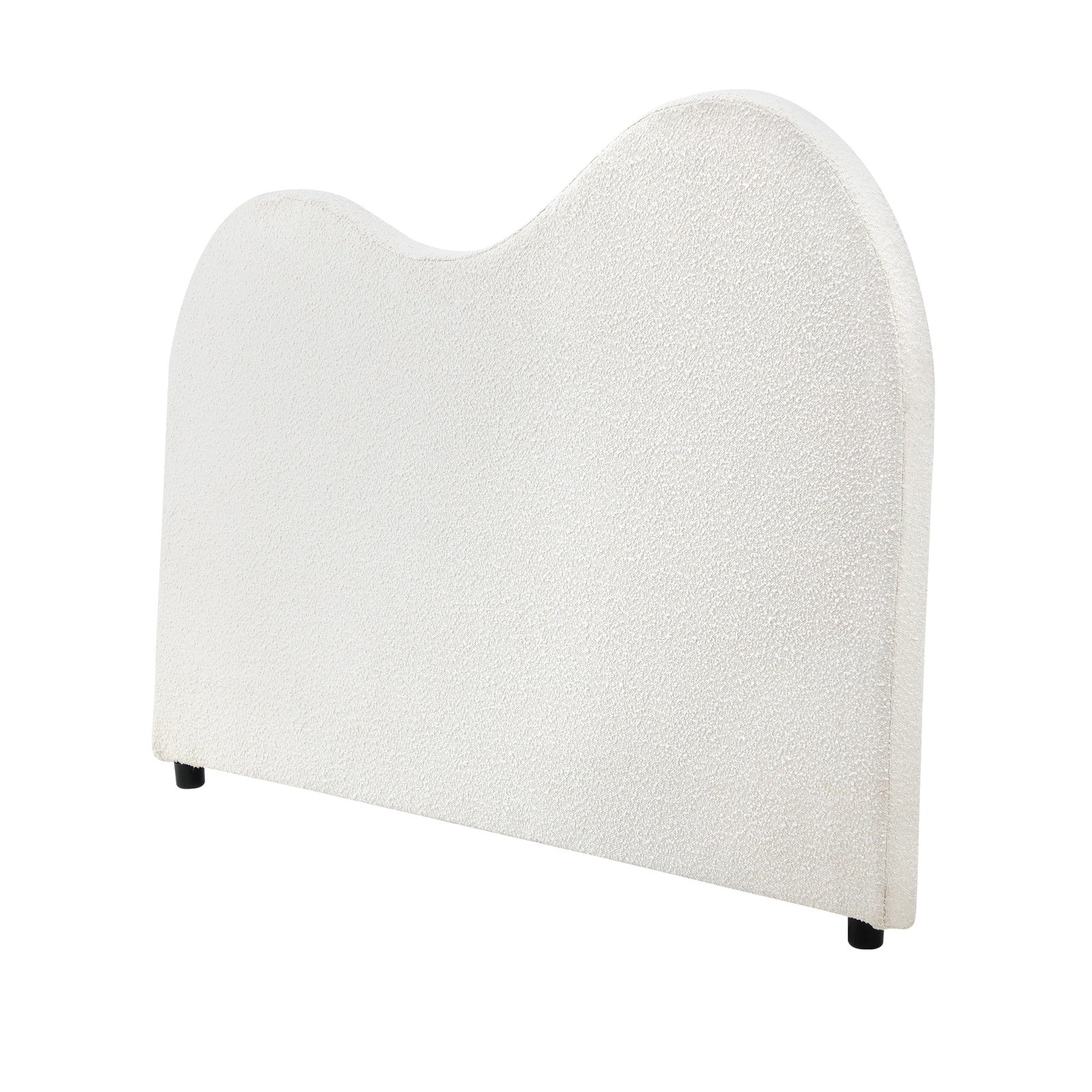 Oikiture Bed Head Single Size Headboard Bedhead Boucle Fabric White - Sunyee