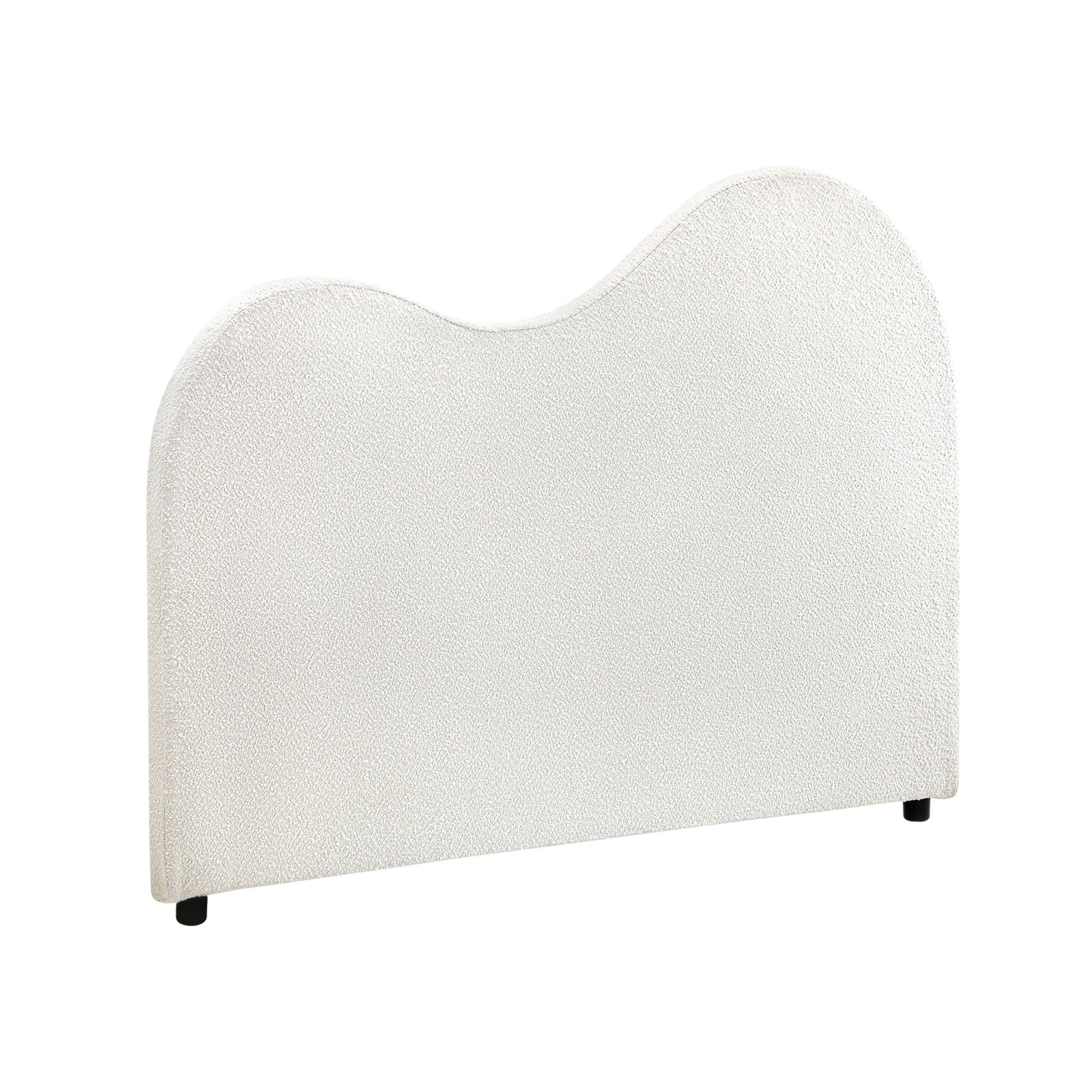 Oikiture Bed Head Single Size Headboard Bedhead Boucle Fabric White - Sunyee