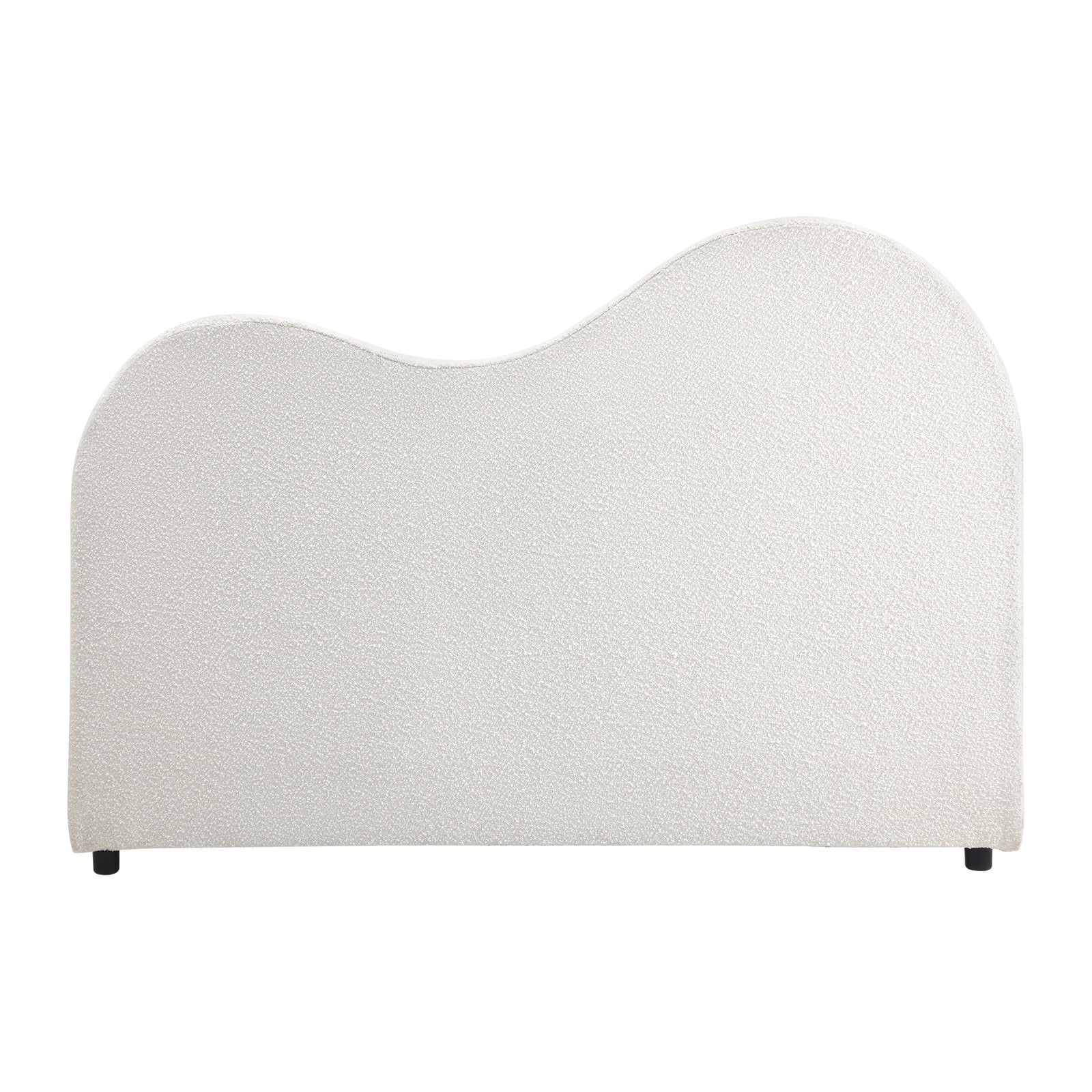 Oikiture Bed Head Single Size Headboard Bedhead Boucle Fabric White - Sunyee