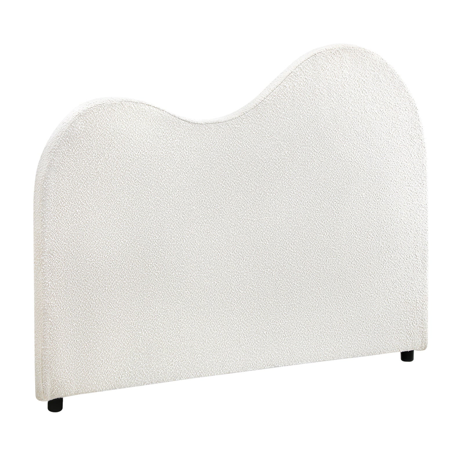 Oikiture Bed Head Single Size Headboard Bedhead Boucle Fabric White - Sunyee