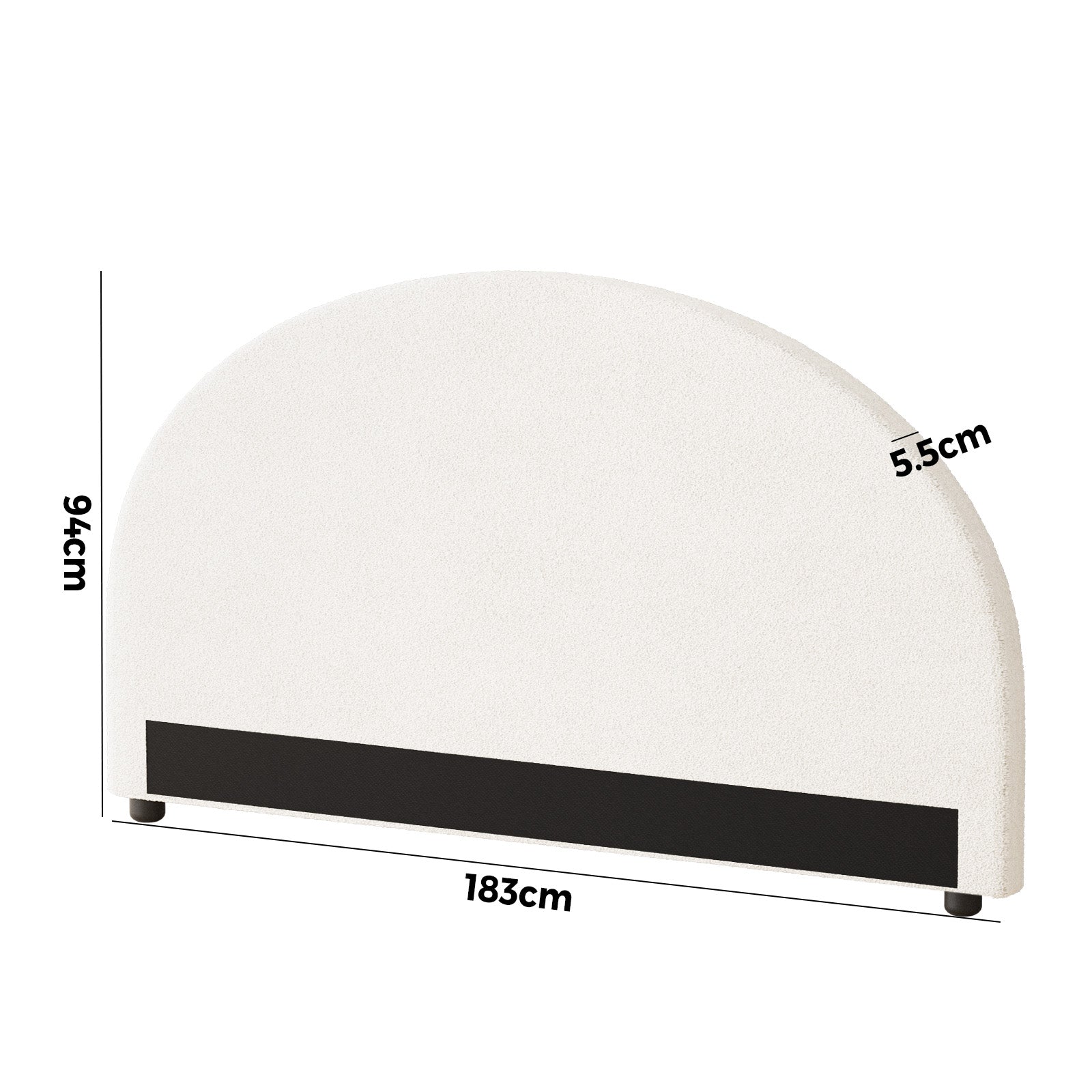 Oikiture Bed Head King Size Headboard Bedhead Boucle White - Sunyee