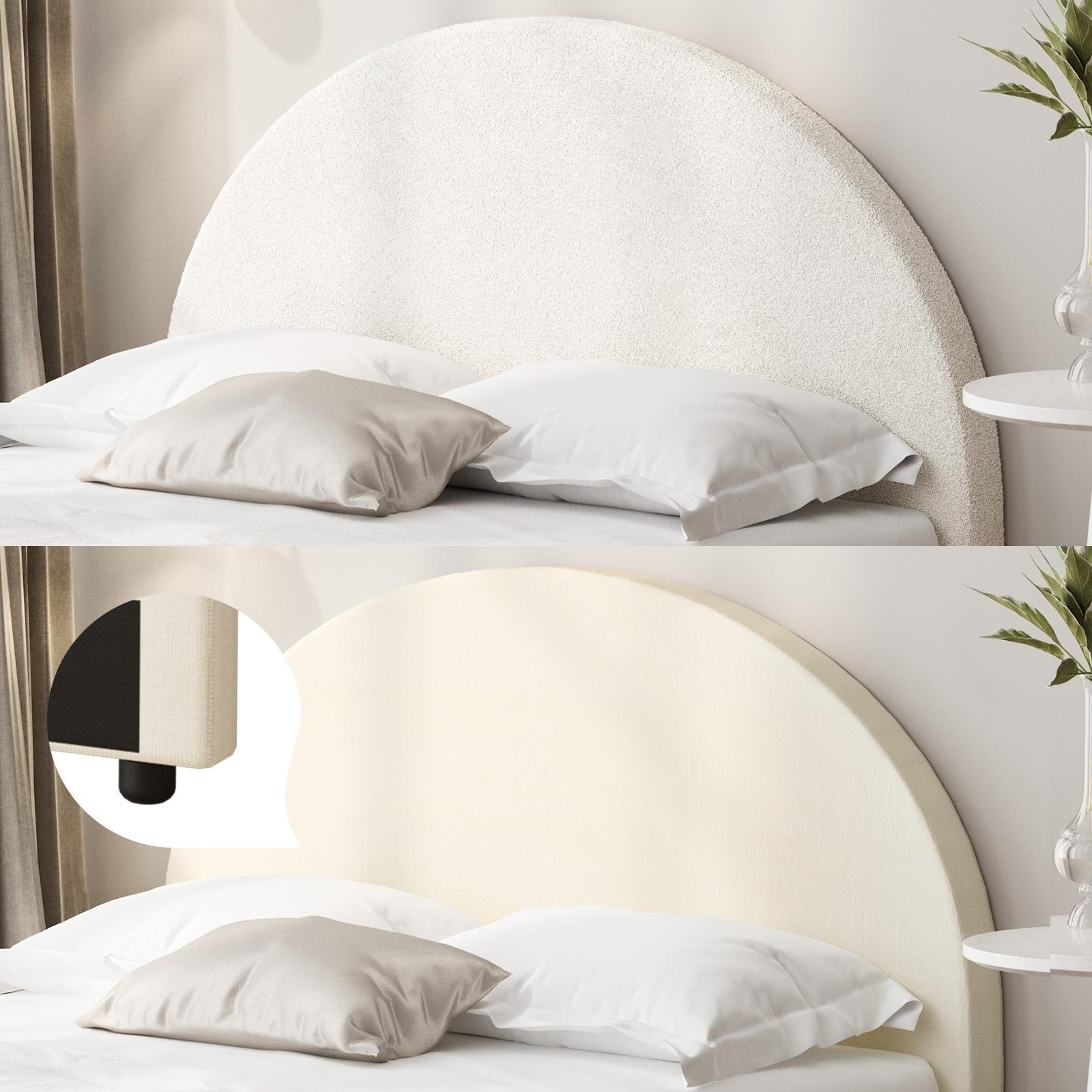 Oikiture Headboard Queen Double King Single Size Bed Head Bedhead Boucle Fabric - Sunyee