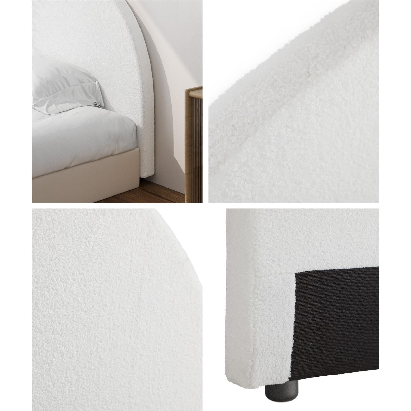 Oikiture Headboard Queen Double King Single Size Bed Head Bedhead Boucle Fabric - Sunyee