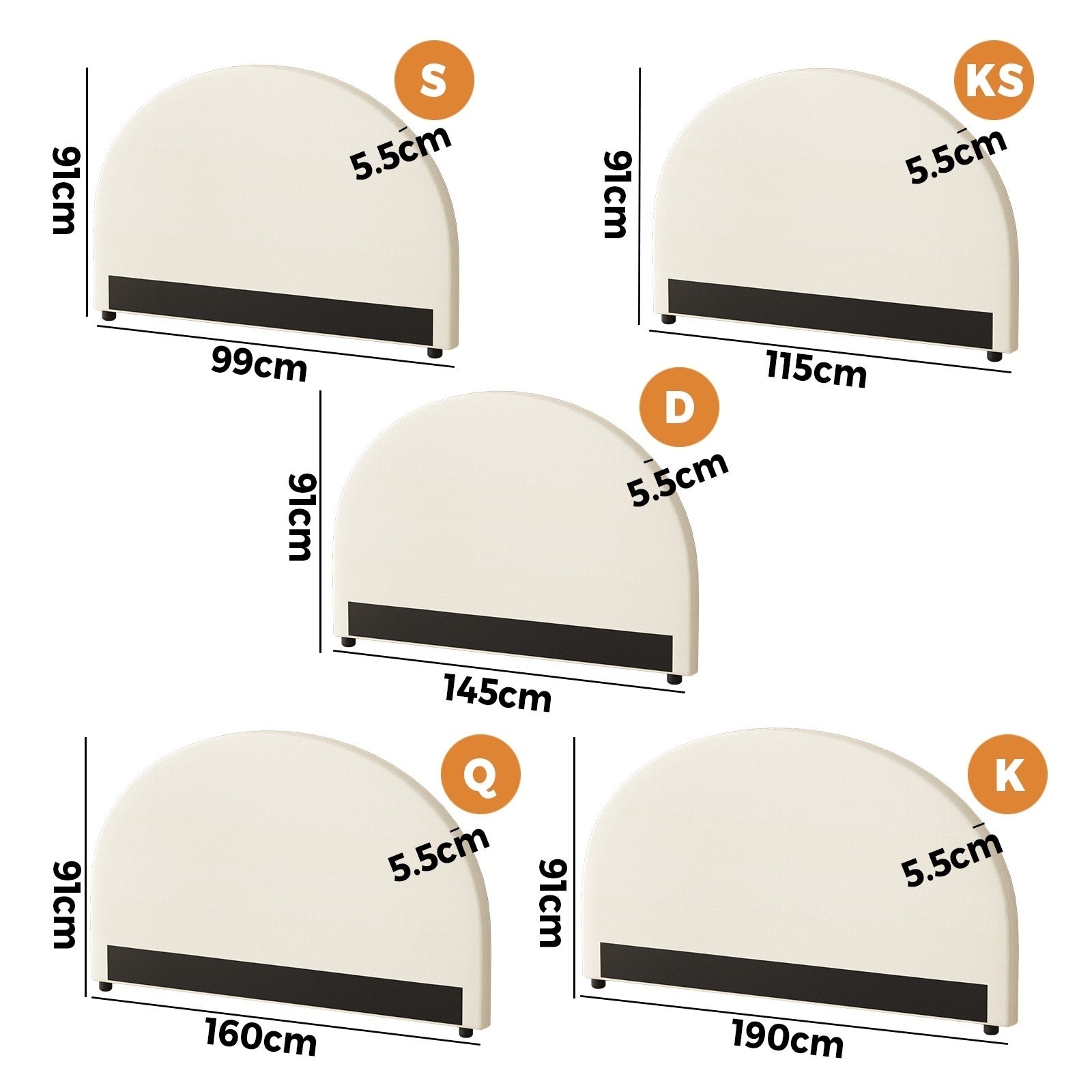 Oikiture Headboard Queen Double King Single Size Bed Head Bedhead Boucle Fabric - Sunyee