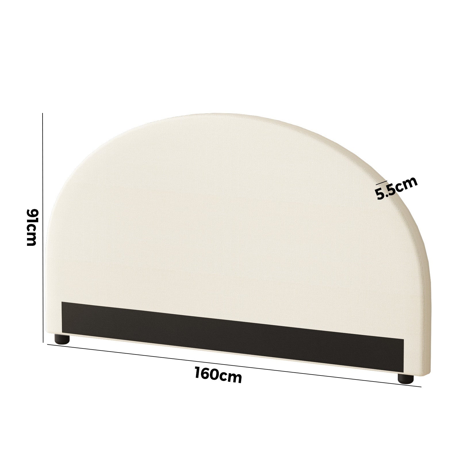 Oikiture Bed Head Queen Size Headboard Bedhead Fabric Beige - Sunyee