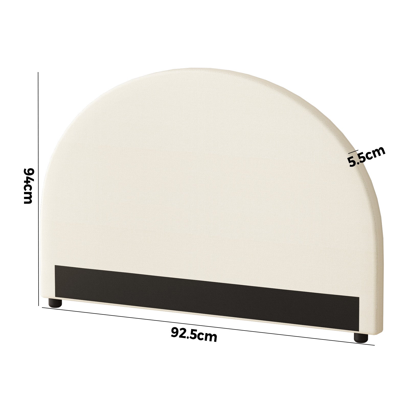 Oikiture Bed Head Single Size Headboard Bedhead Fabric Beige - Sunyee