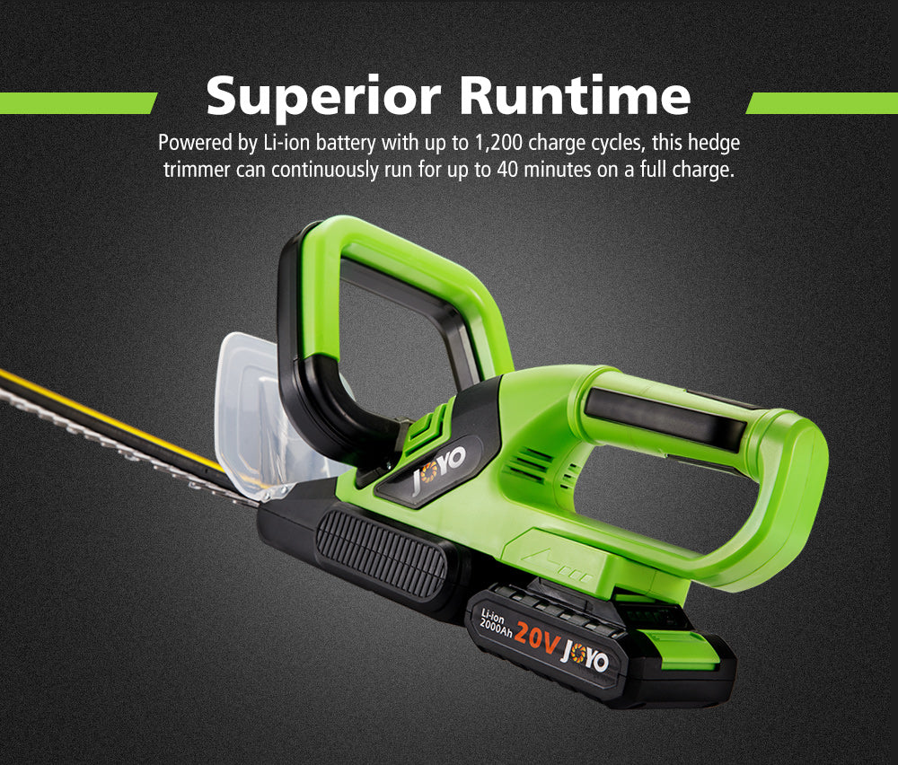 JOYO 20V Cordless Hedge Trimmer Lithium-Ion Electric Garden Tool - Sunyee