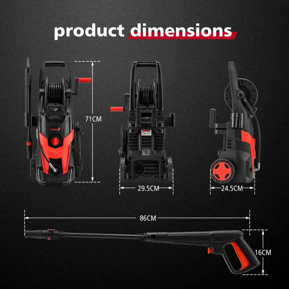 Fieryred High Pressure Washer Cleaner MAX 4200PSI Electric Water Gurney Pump 5M Hose - Sunyee