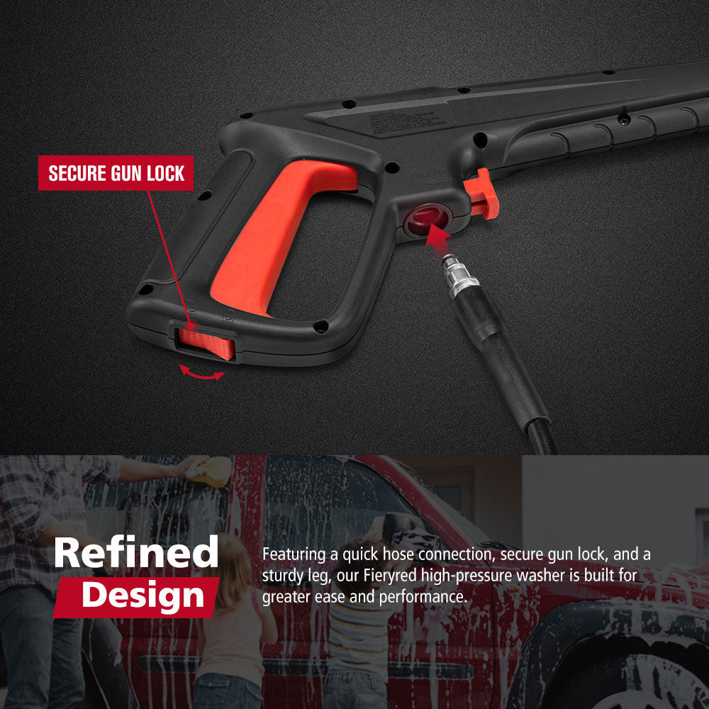 2700W Peak High Pressure Washer Cleaner 4200PSI Red + 10PCS Car Cleaning Kit - Sunyee